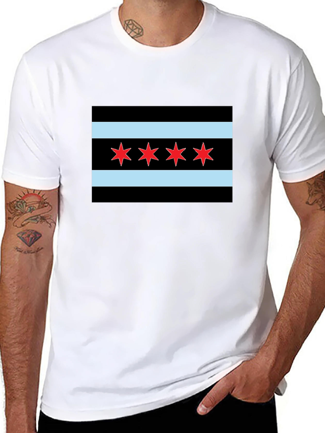 Chicago Flag Graphic Tee - Classic Style