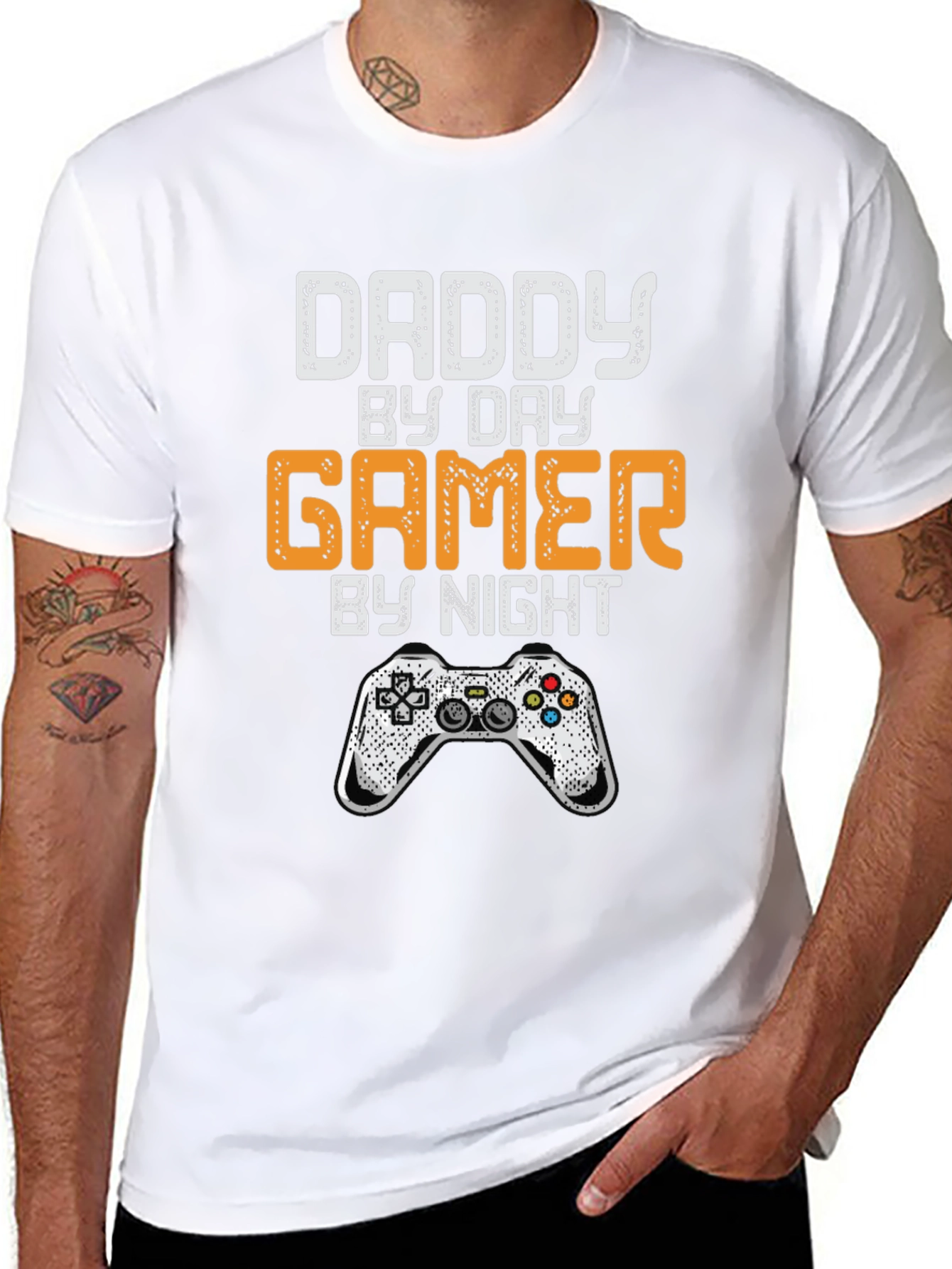 Daddy by Day Gamer by Night Graphic T-Shirt