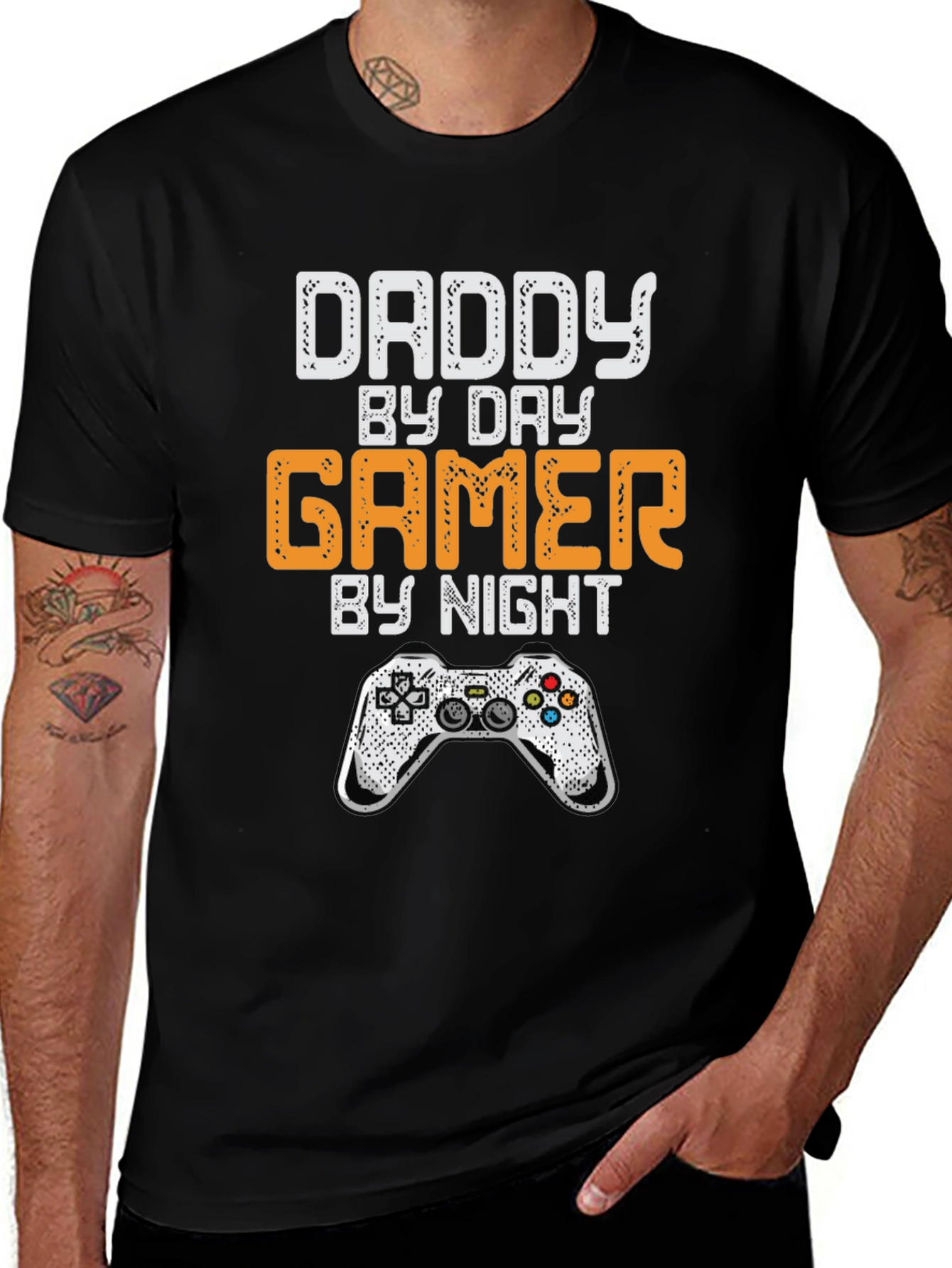 Daddy by Day Gamer by Night Graphic T-Shirt