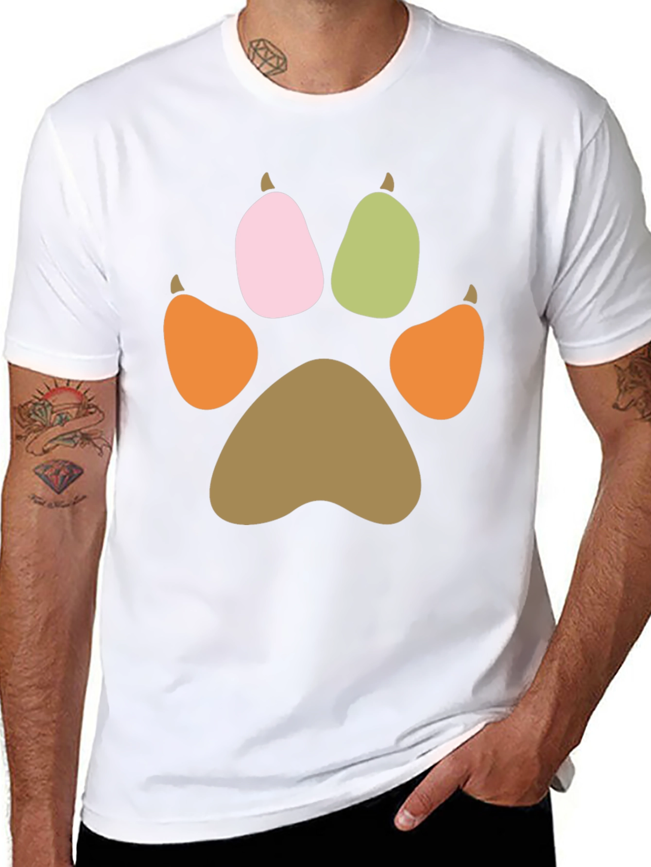 Paw Print Graphic T-Shirt - Casual Comfort
