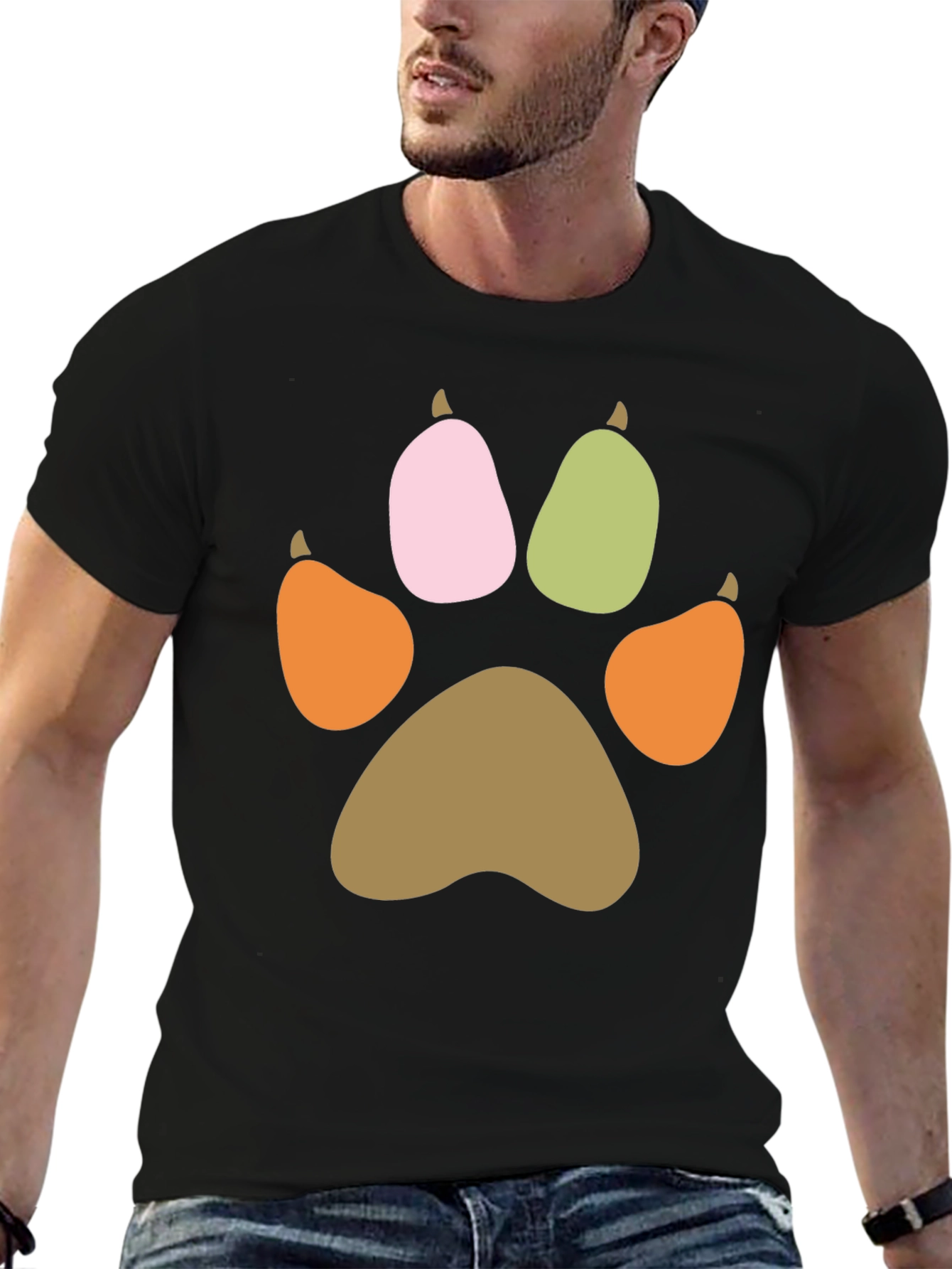 Paw Print Graphic T-Shirt - Casual Comfort