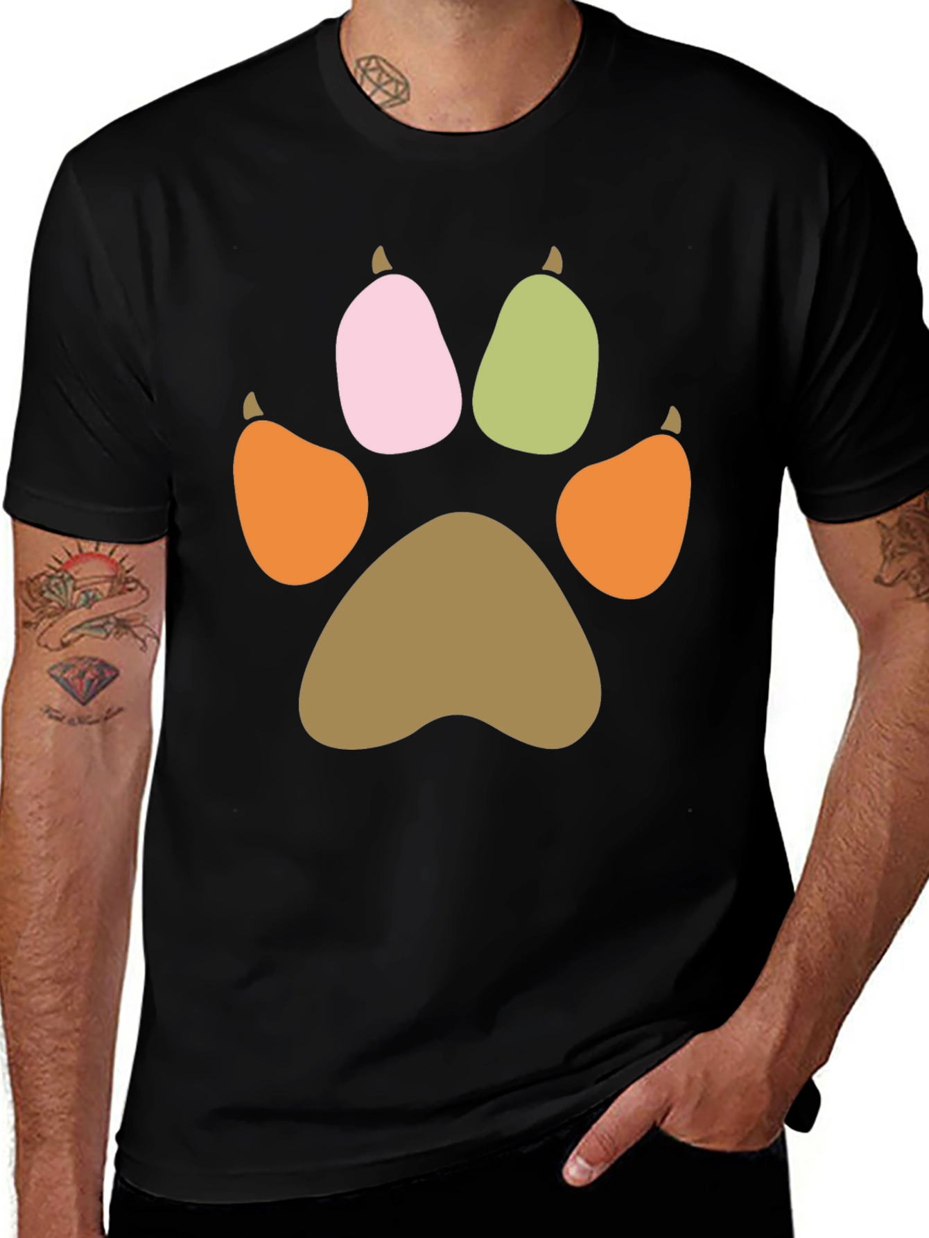 Paw Print Graphic T-Shirt - Casual Comfort