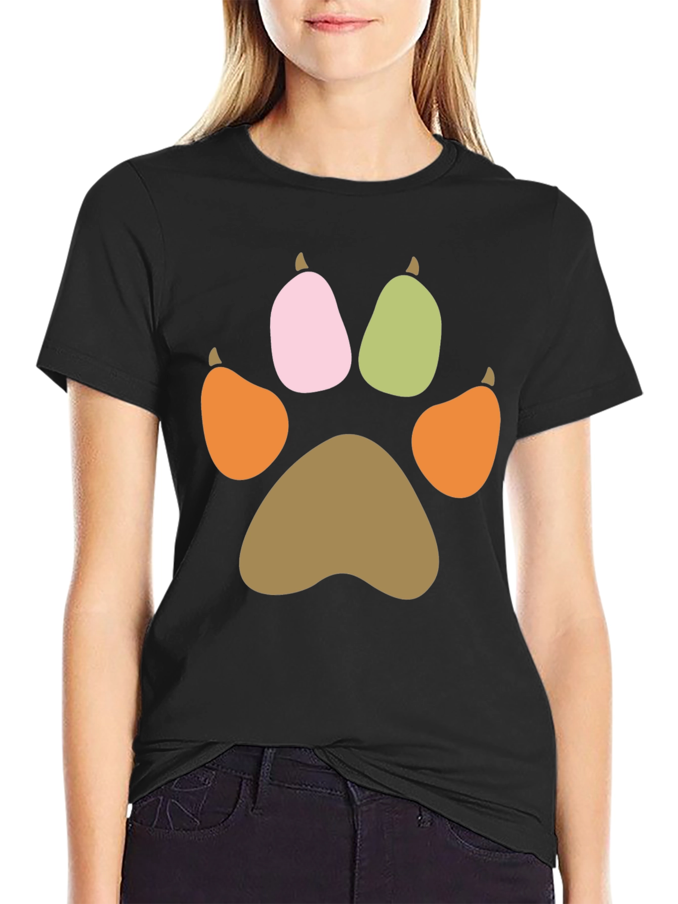 Paw Print Graphic T-Shirt - Casual Comfort