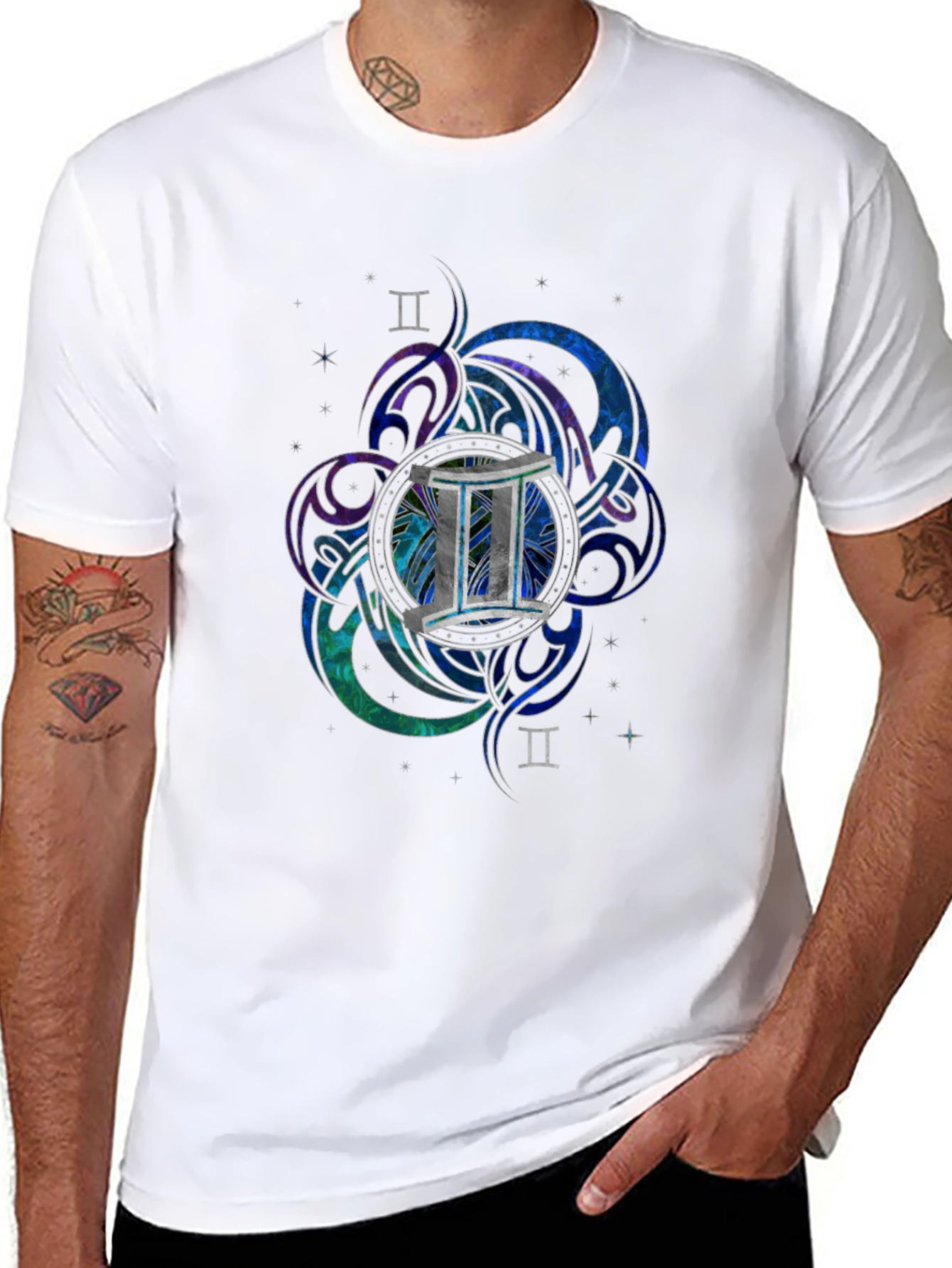 Gemini Zodiac T-Shirt - Celestial Astrology Tee