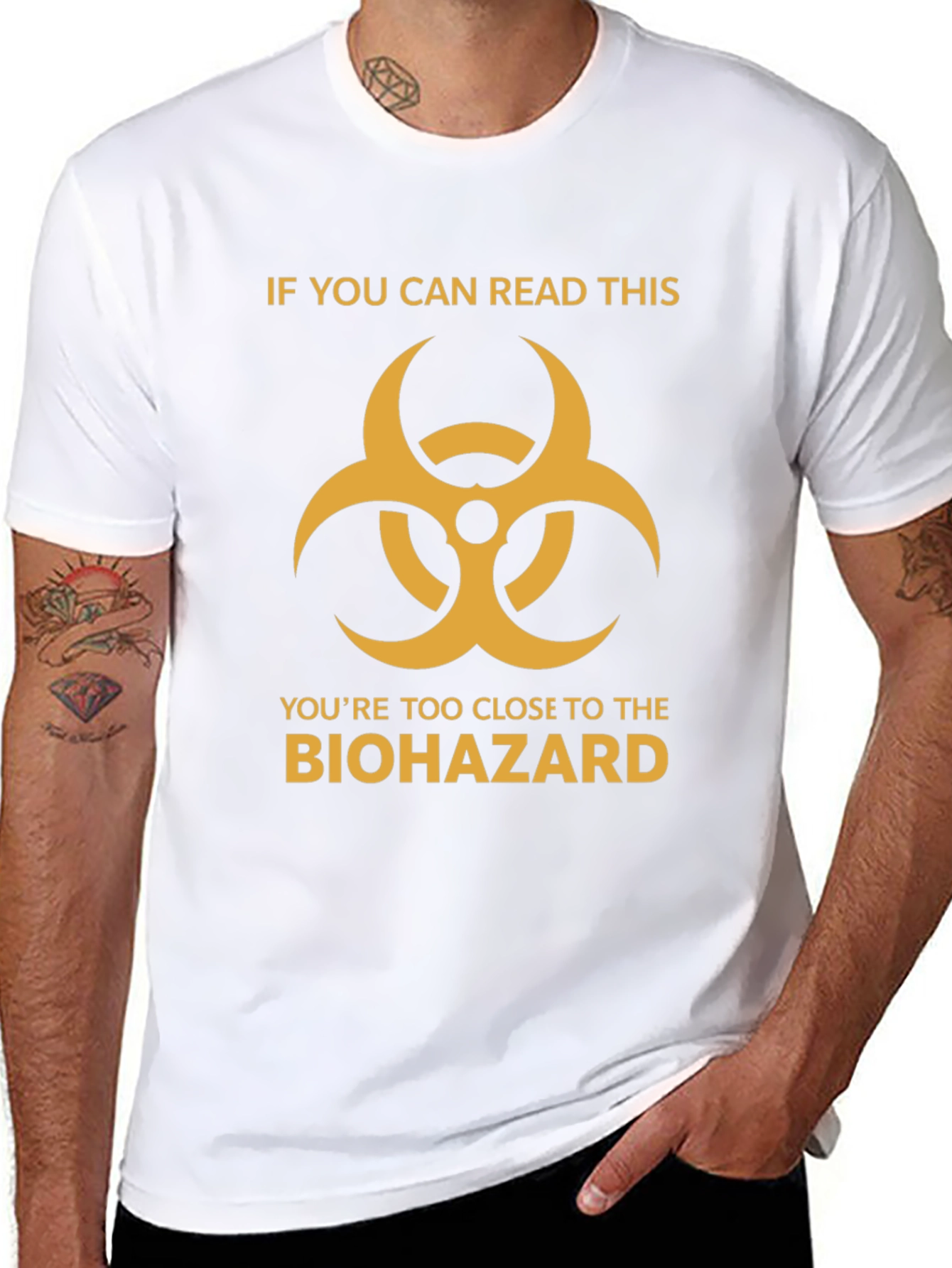 Biohazard Warning T-Shirt - Read If You Dare!