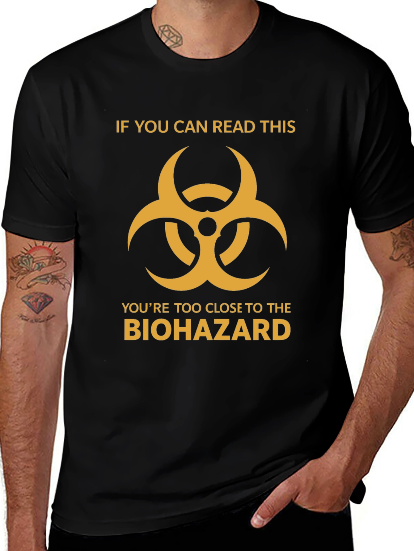 Biohazard Warning T-Shirt - Read If You Dare!