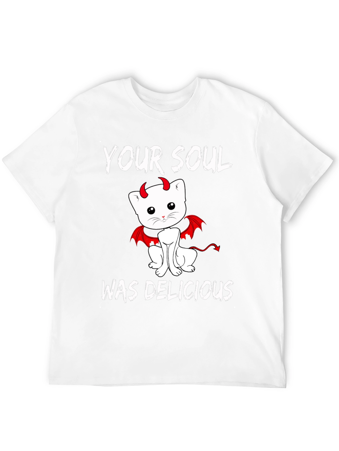 Your Soul Was Delicious Devil Cat Graphic Tee