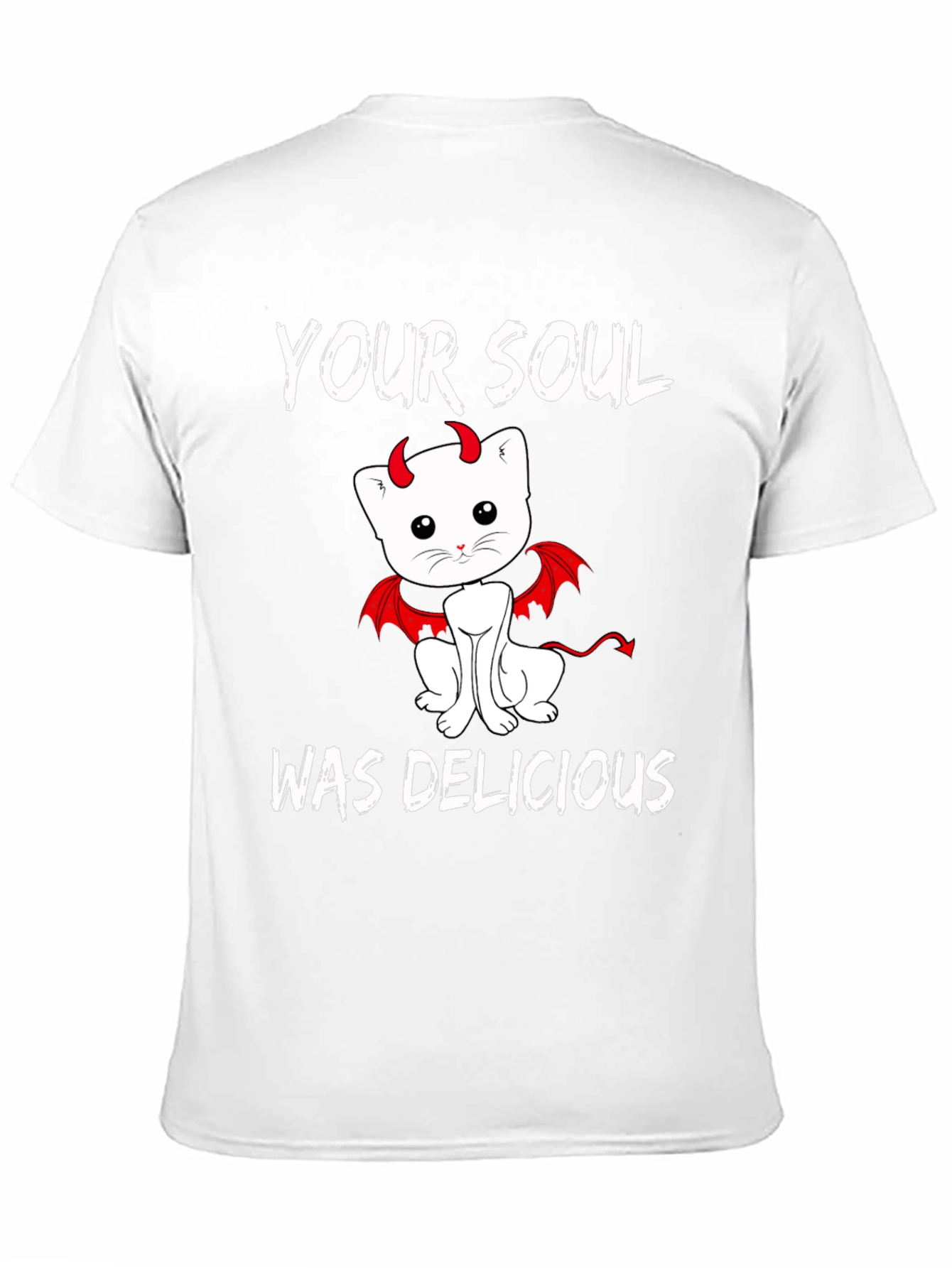 Your Soul Was Delicious Devil Cat Graphic Tee
