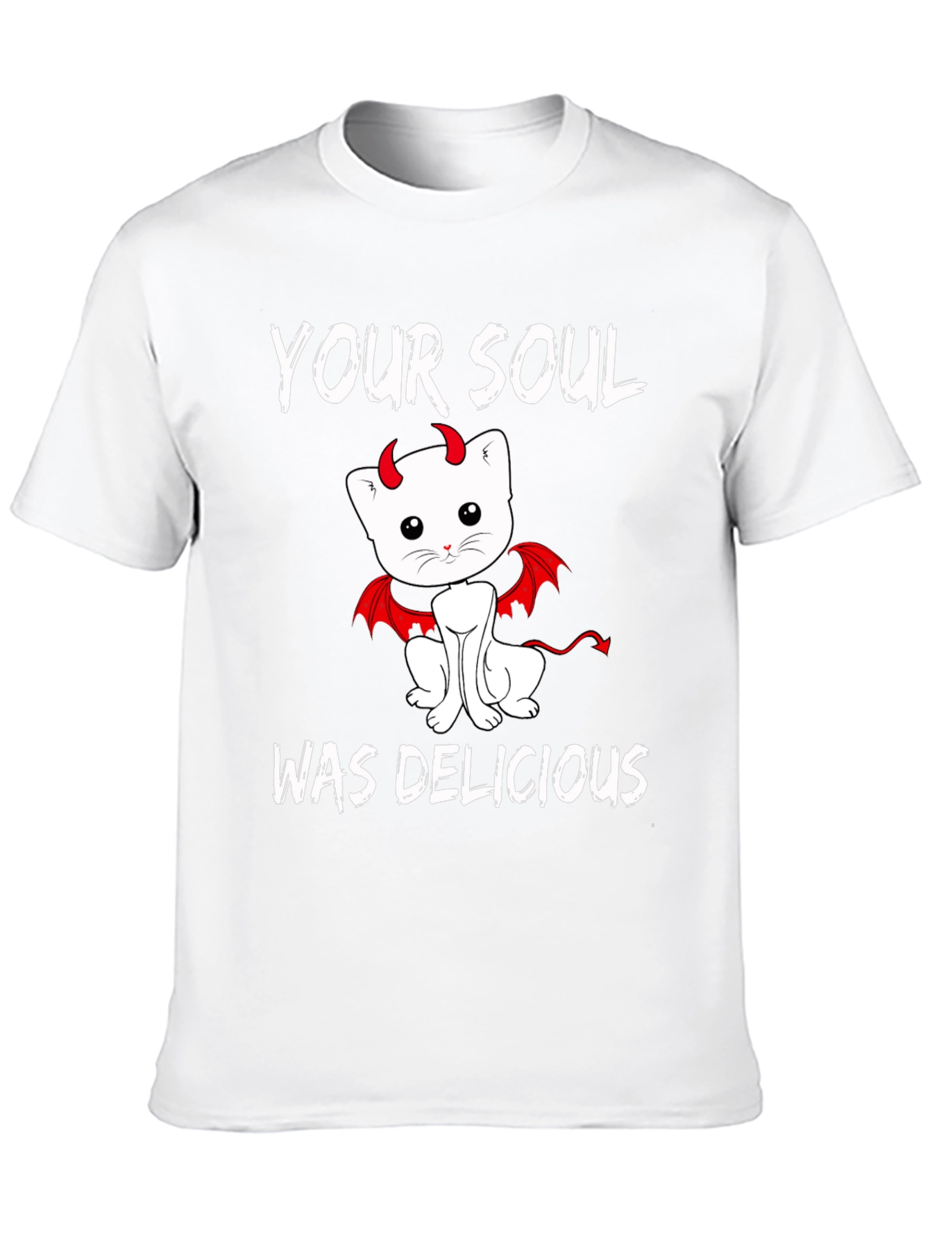 Your Soul Was Delicious Devil Cat Graphic Tee