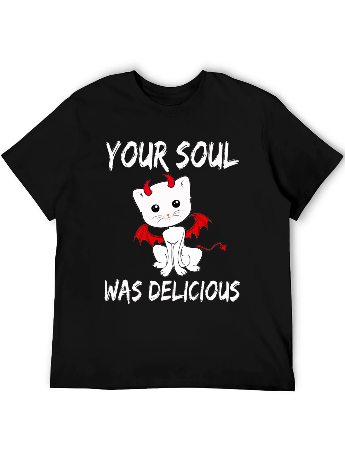 Your Soul Was Delicious Devil Cat Graphic Tee