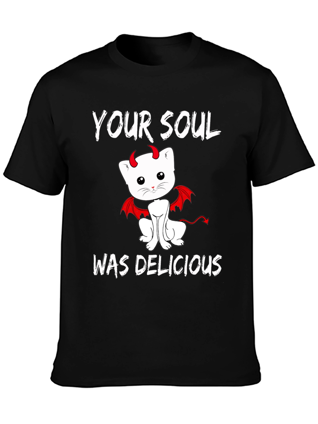 Your Soul Was Delicious Devil Cat Graphic Tee