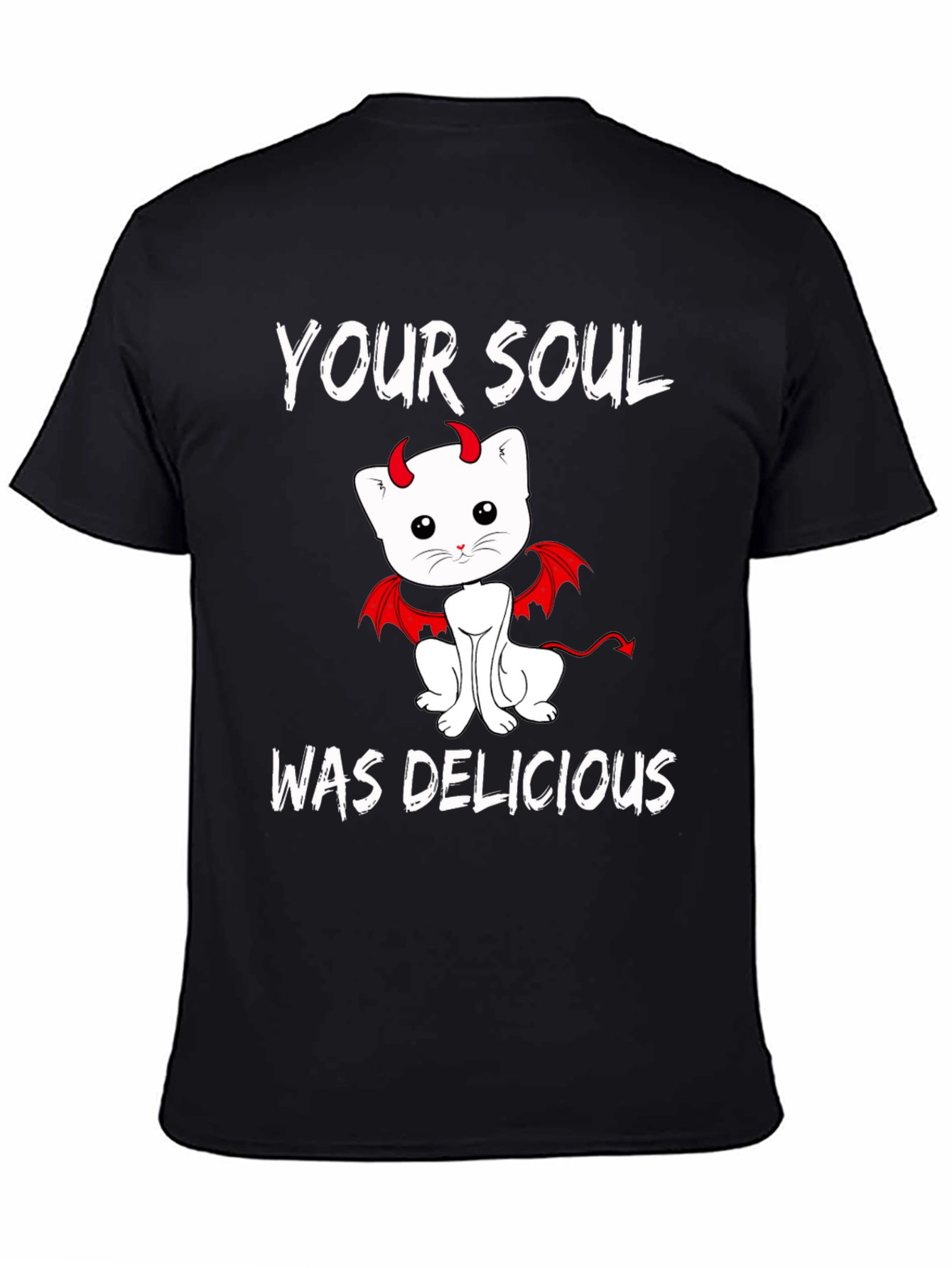 Your Soul Was Delicious Devil Cat Graphic Tee