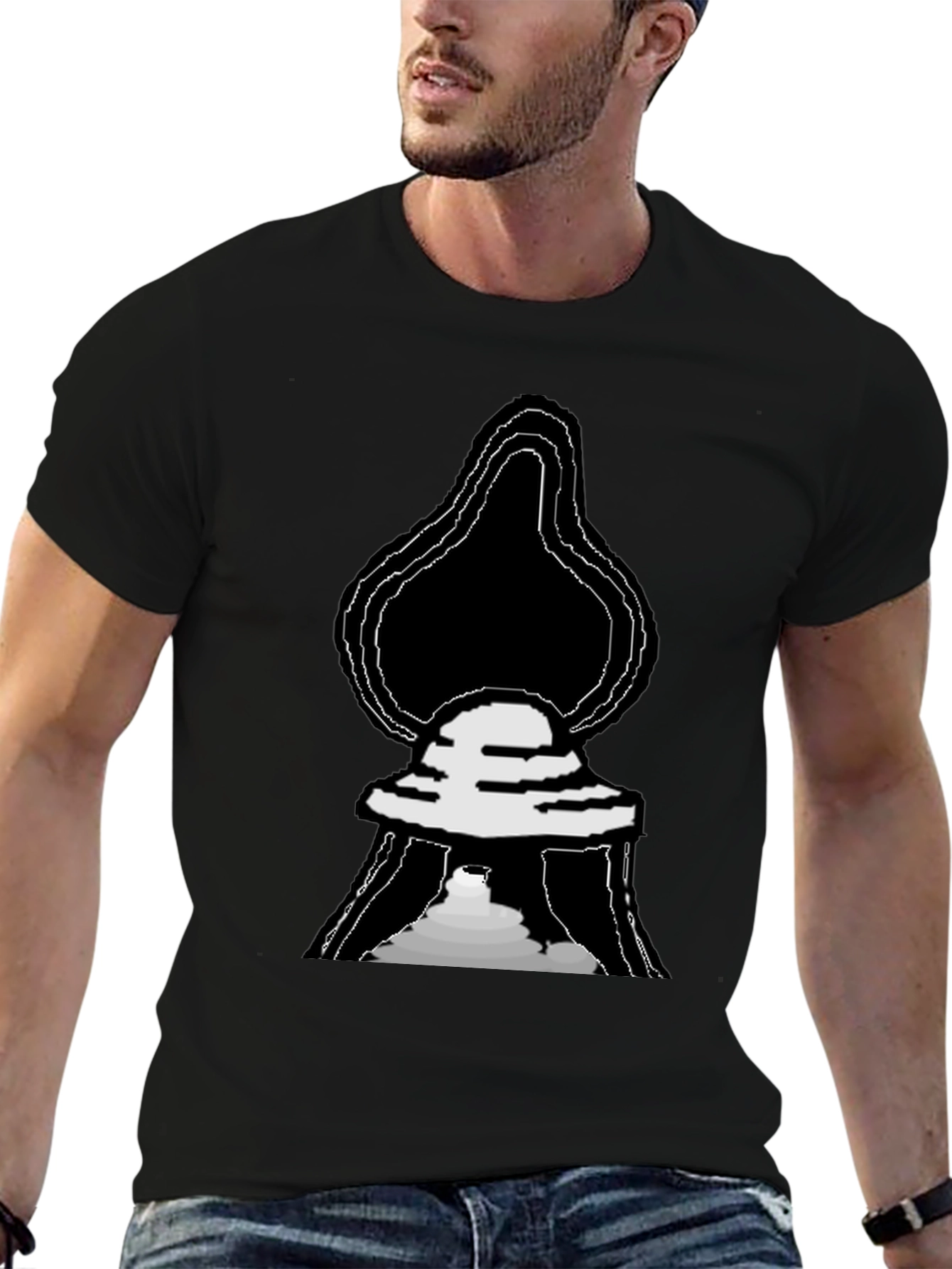 Black UFO Graphic T-Shirt