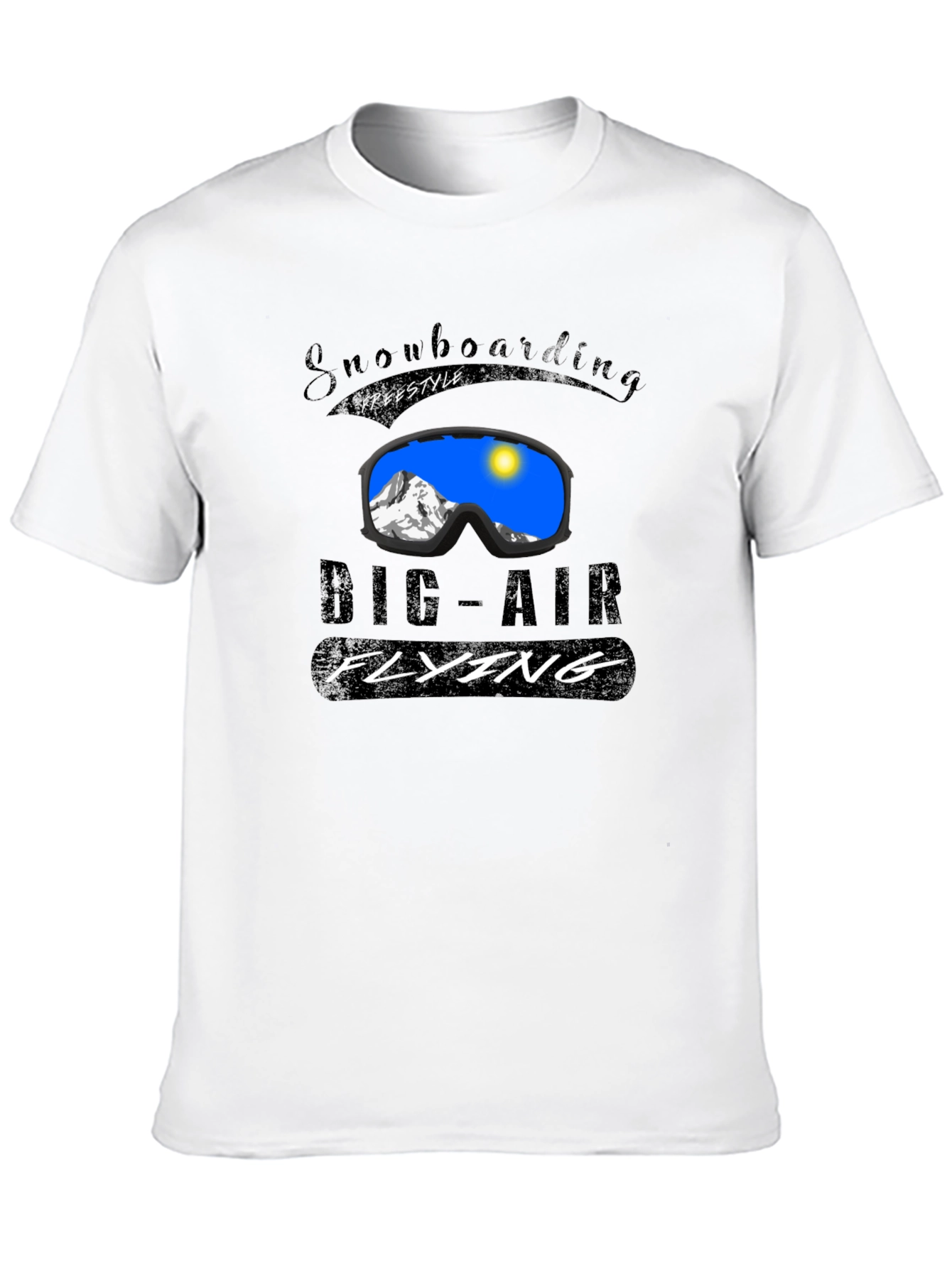 Snowboarding Big-Air Flying Graphic Tee - Black