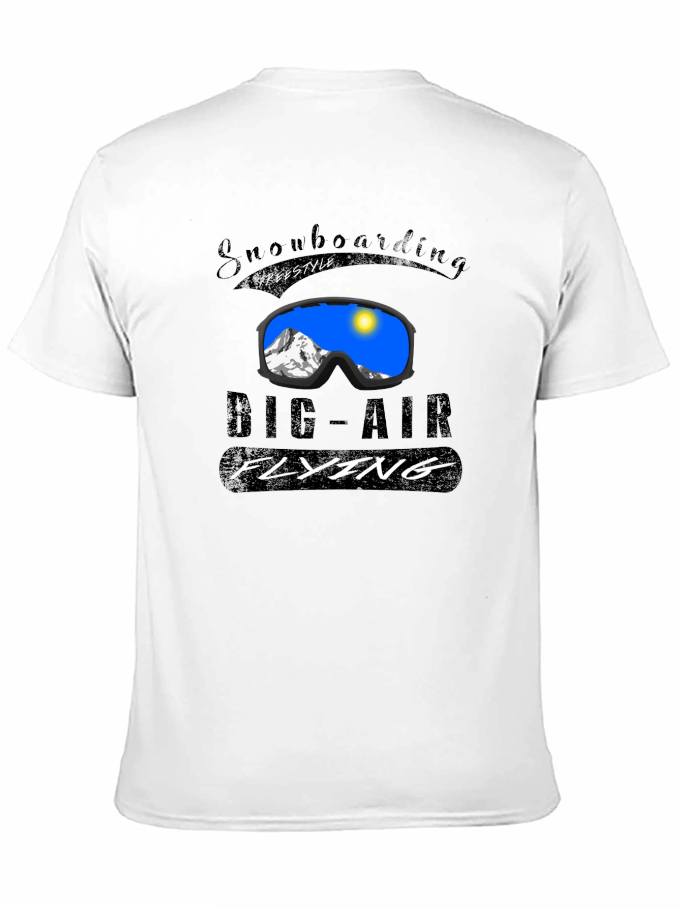 Snowboarding Big-Air Flying Graphic Tee - Black