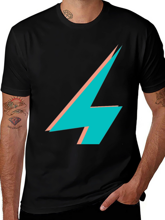 Bold Lightning Bolt Graphic Tee - Modern Casual Style