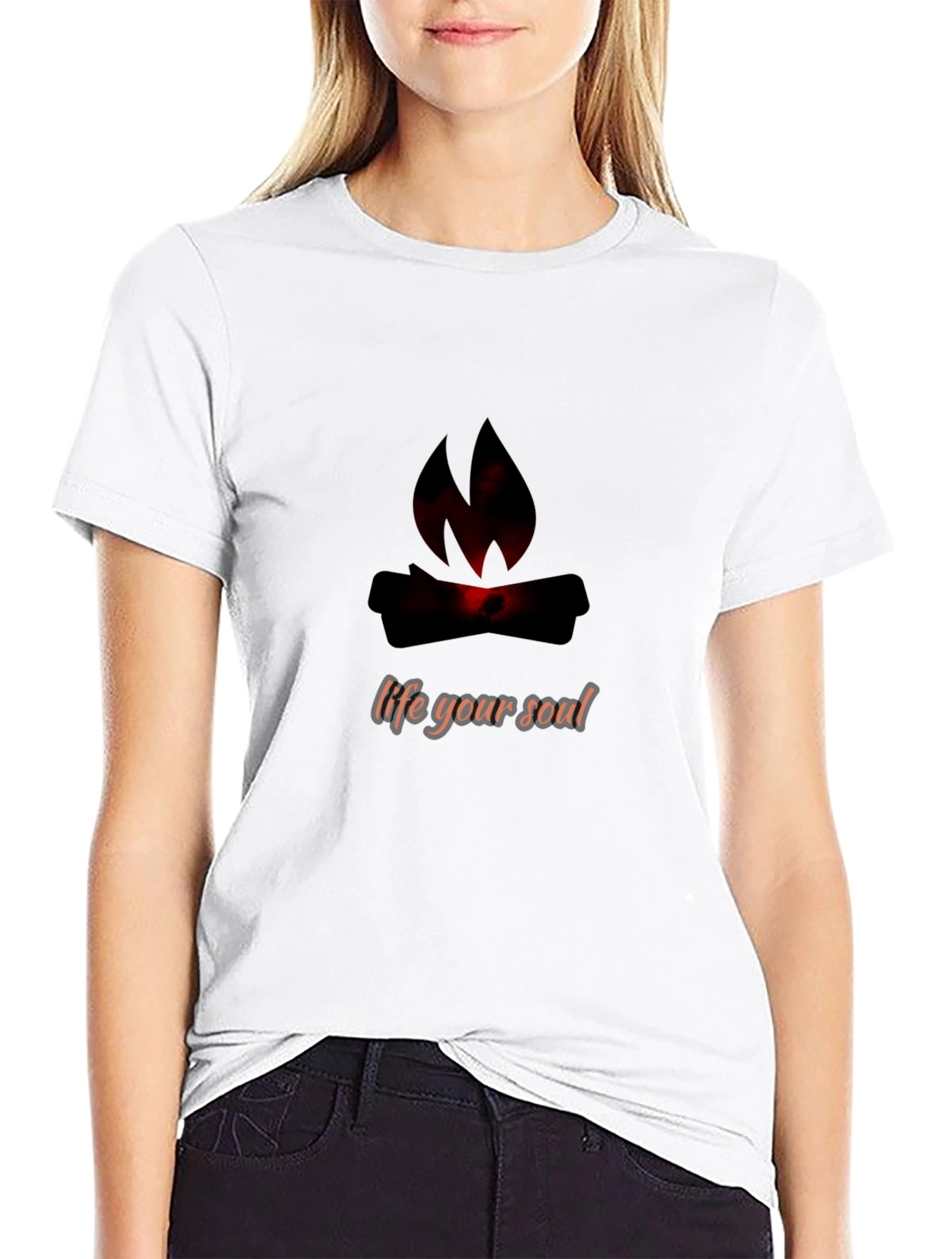 Soulful Fire Graphic Tee - Black Cotton