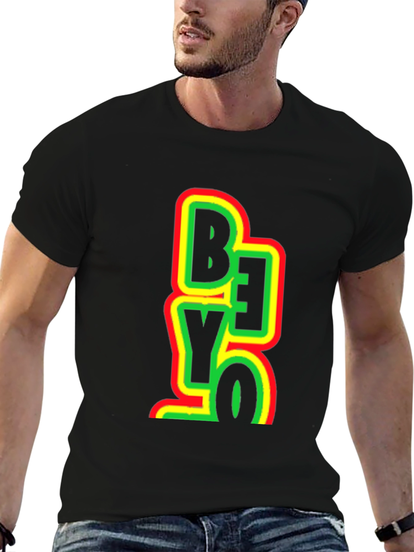 Rasta Be Yo Graphic Print Black T-Shirt