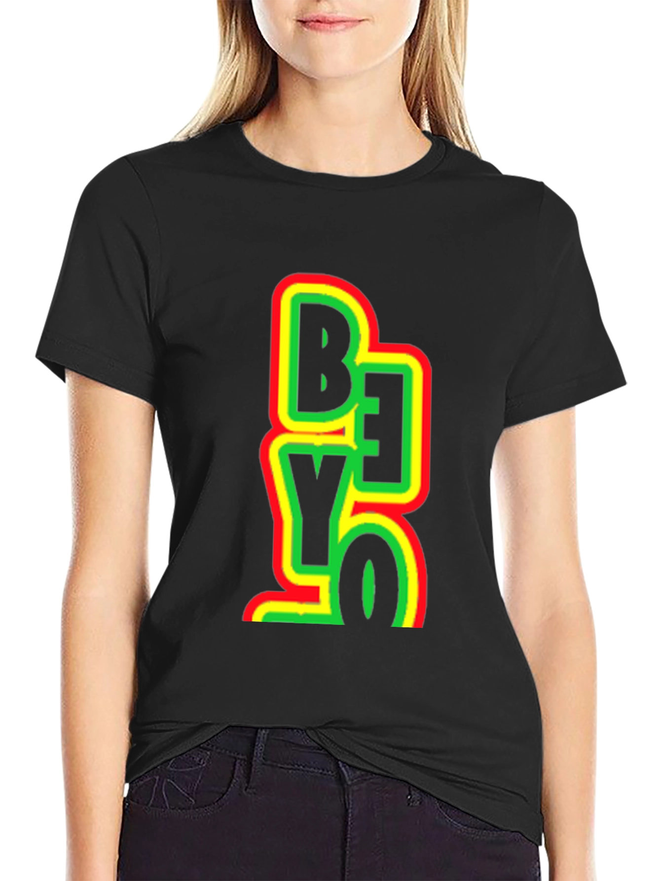 Rasta Be Yo Graphic Print Black T-Shirt