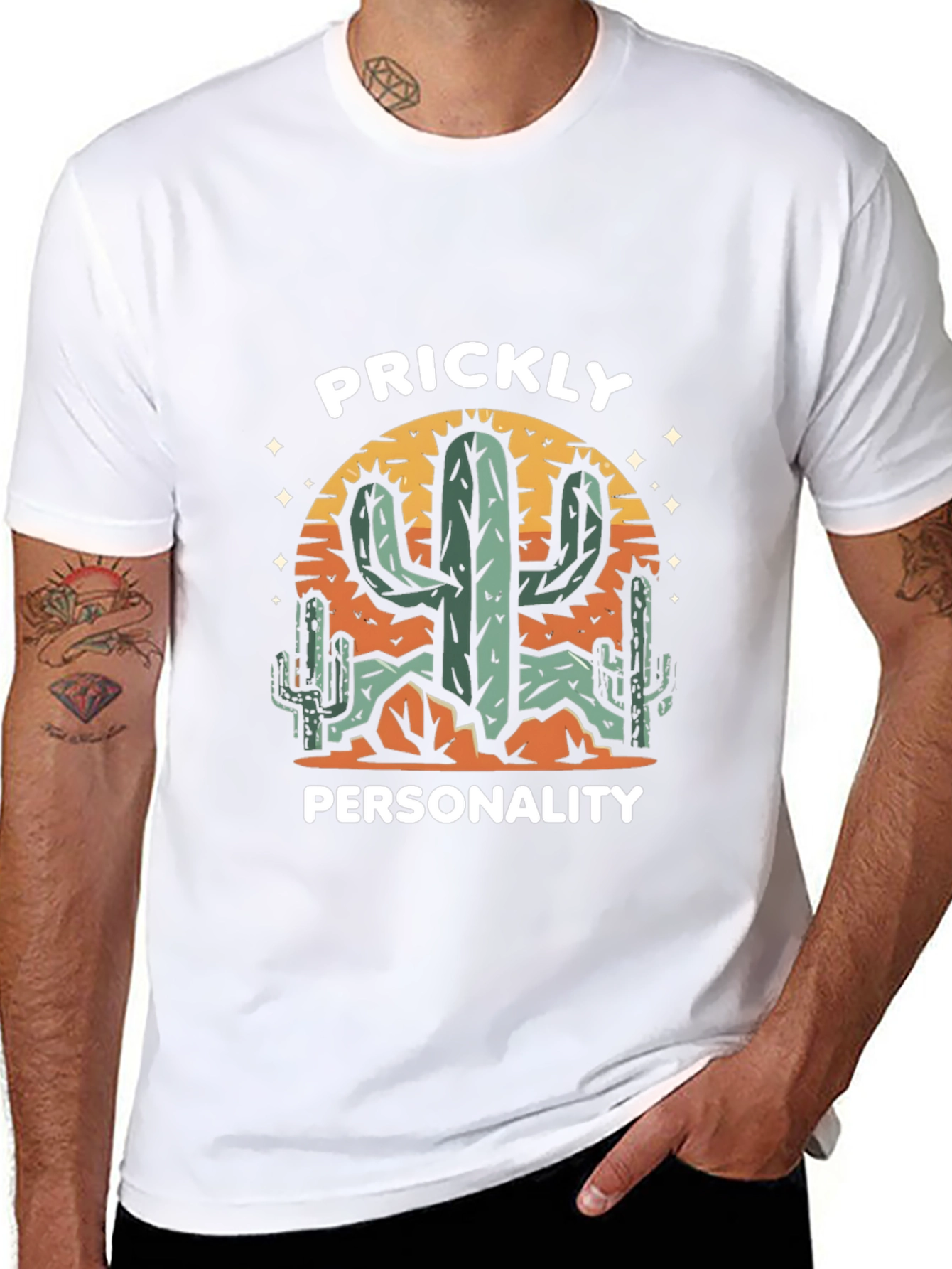 Prickly Personality Cactus Graphic T-Shirt