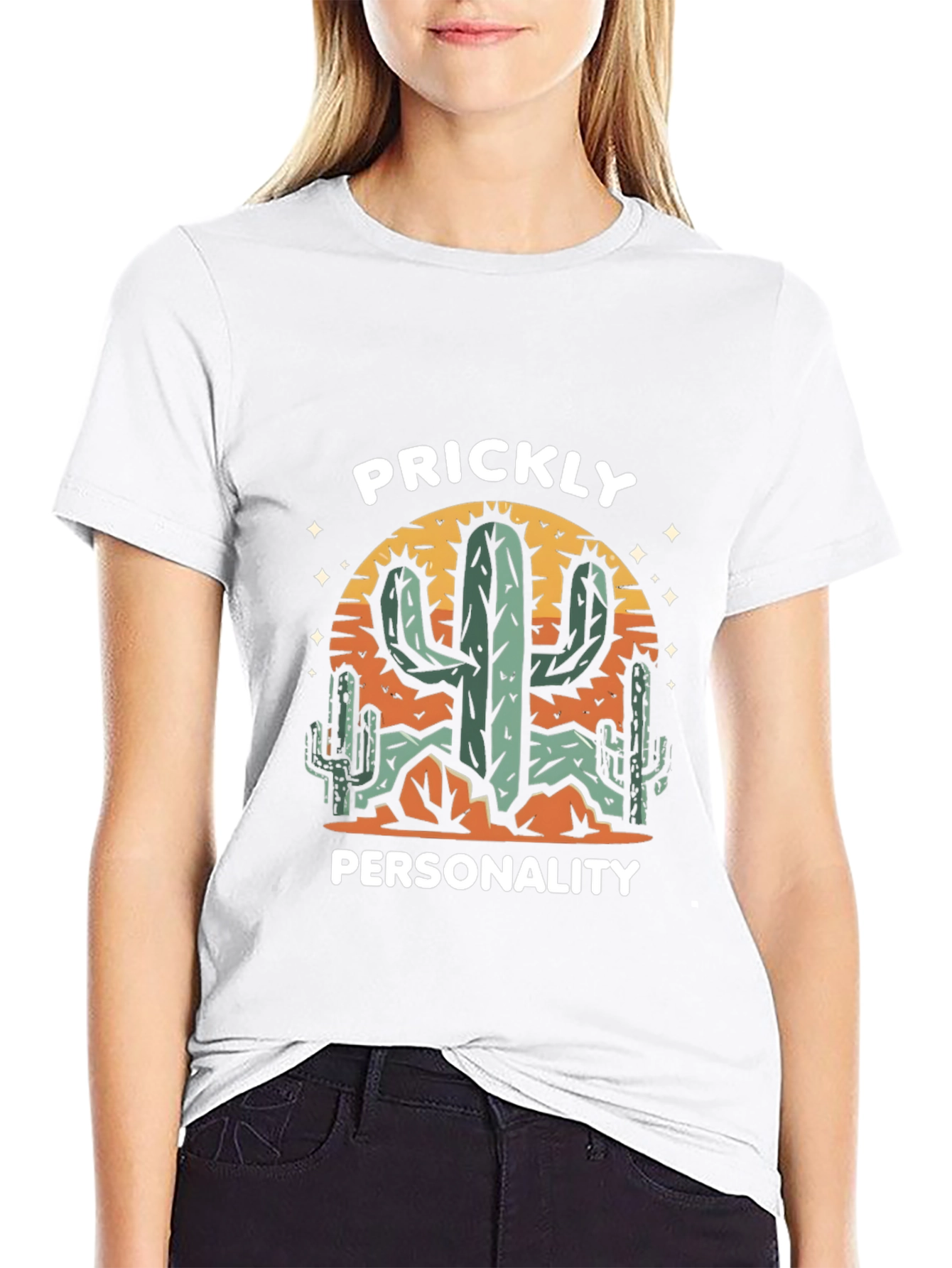 Prickly Personality Cactus Graphic T-Shirt