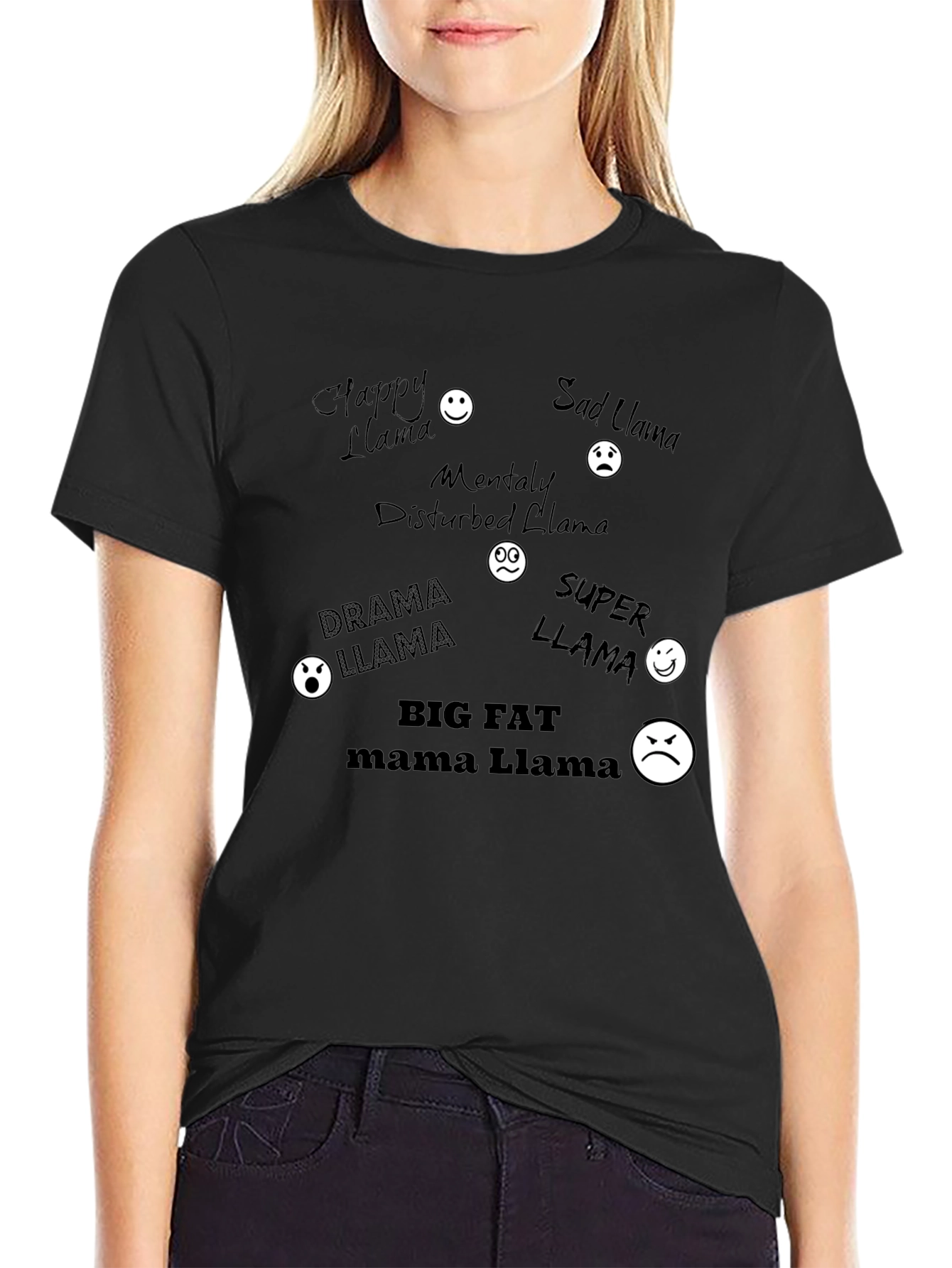 Funny Llama Humor Graphic Tee Shirt