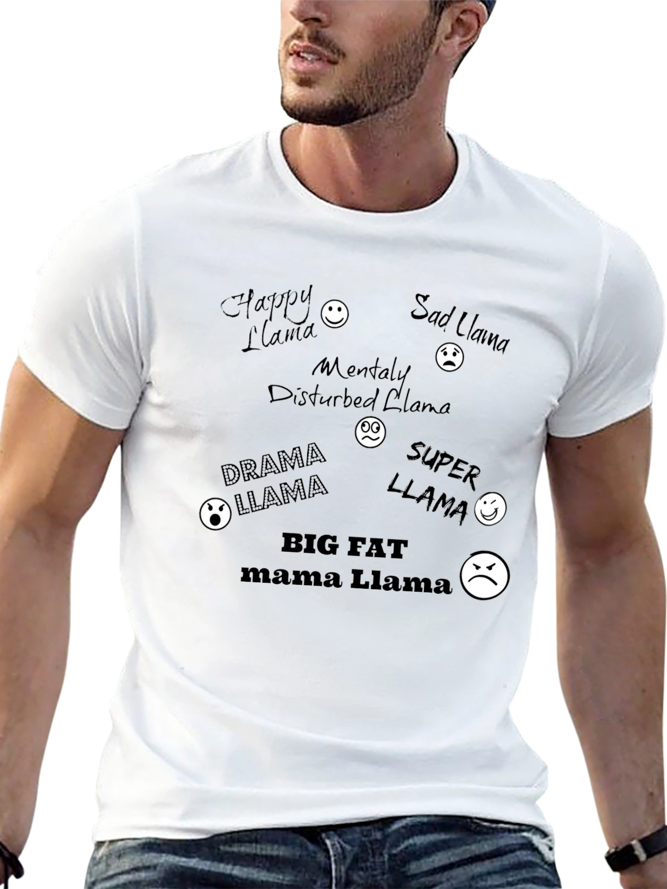 Funny Llama Humor Graphic Tee Shirt
