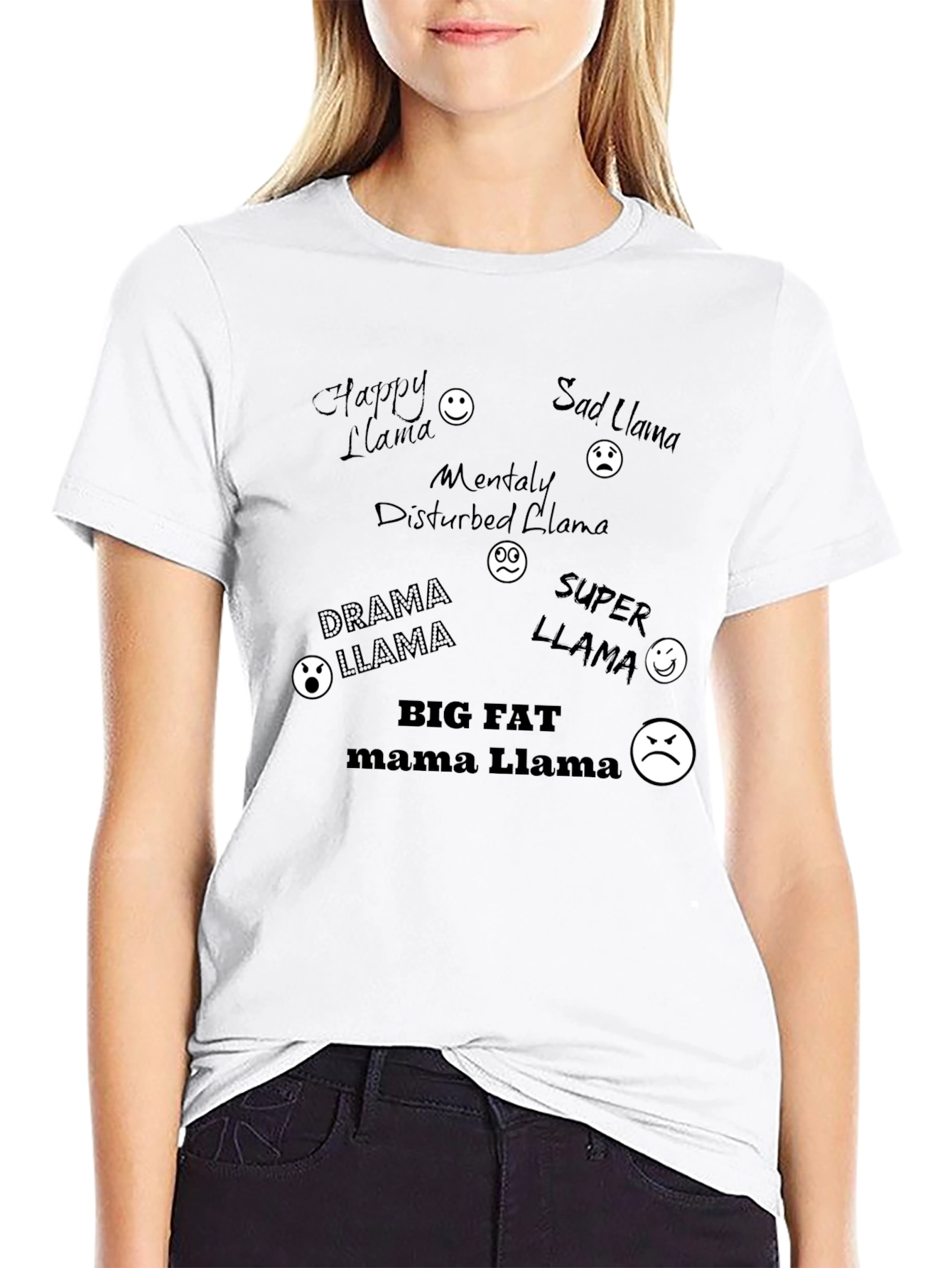Funny Llama Humor Graphic Tee Shirt