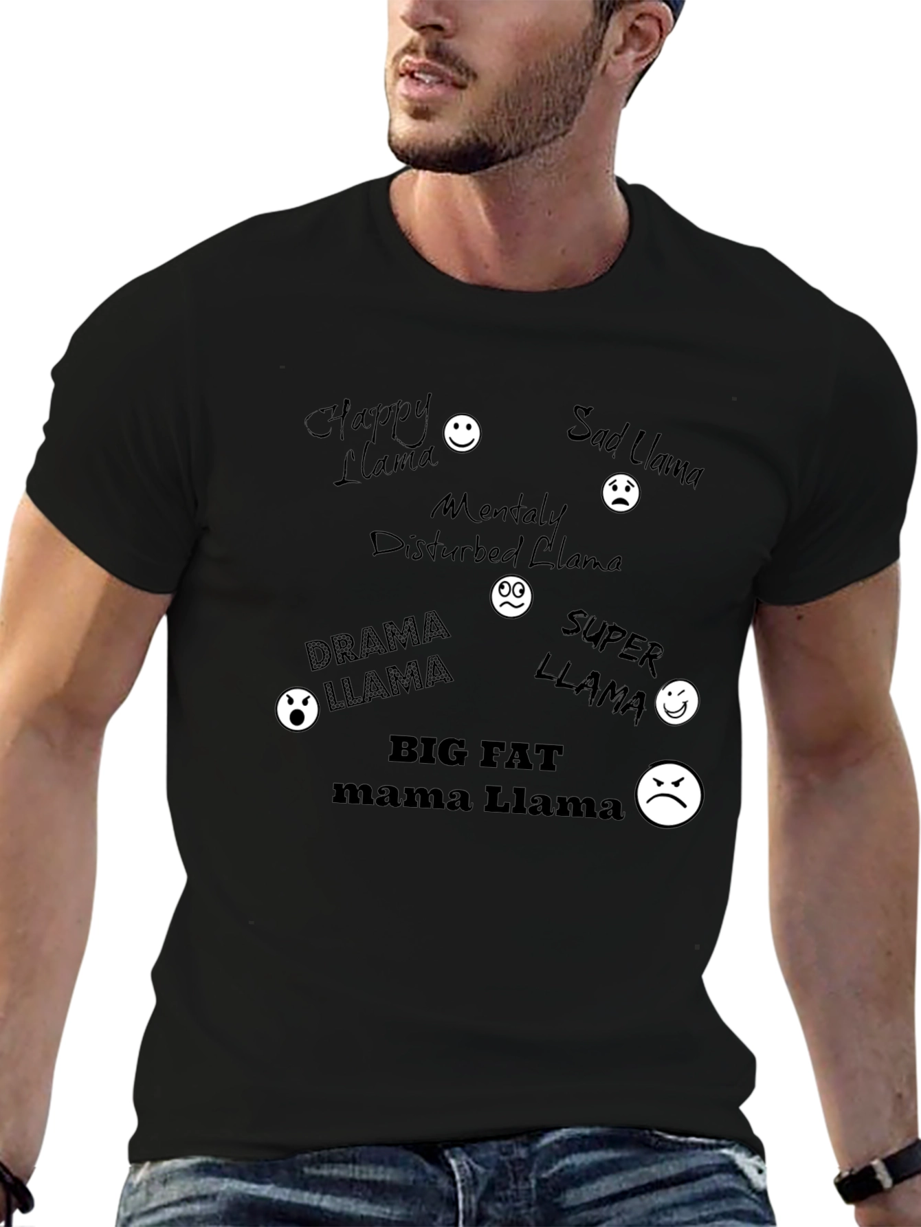 Funny Llama Humor Graphic Tee Shirt