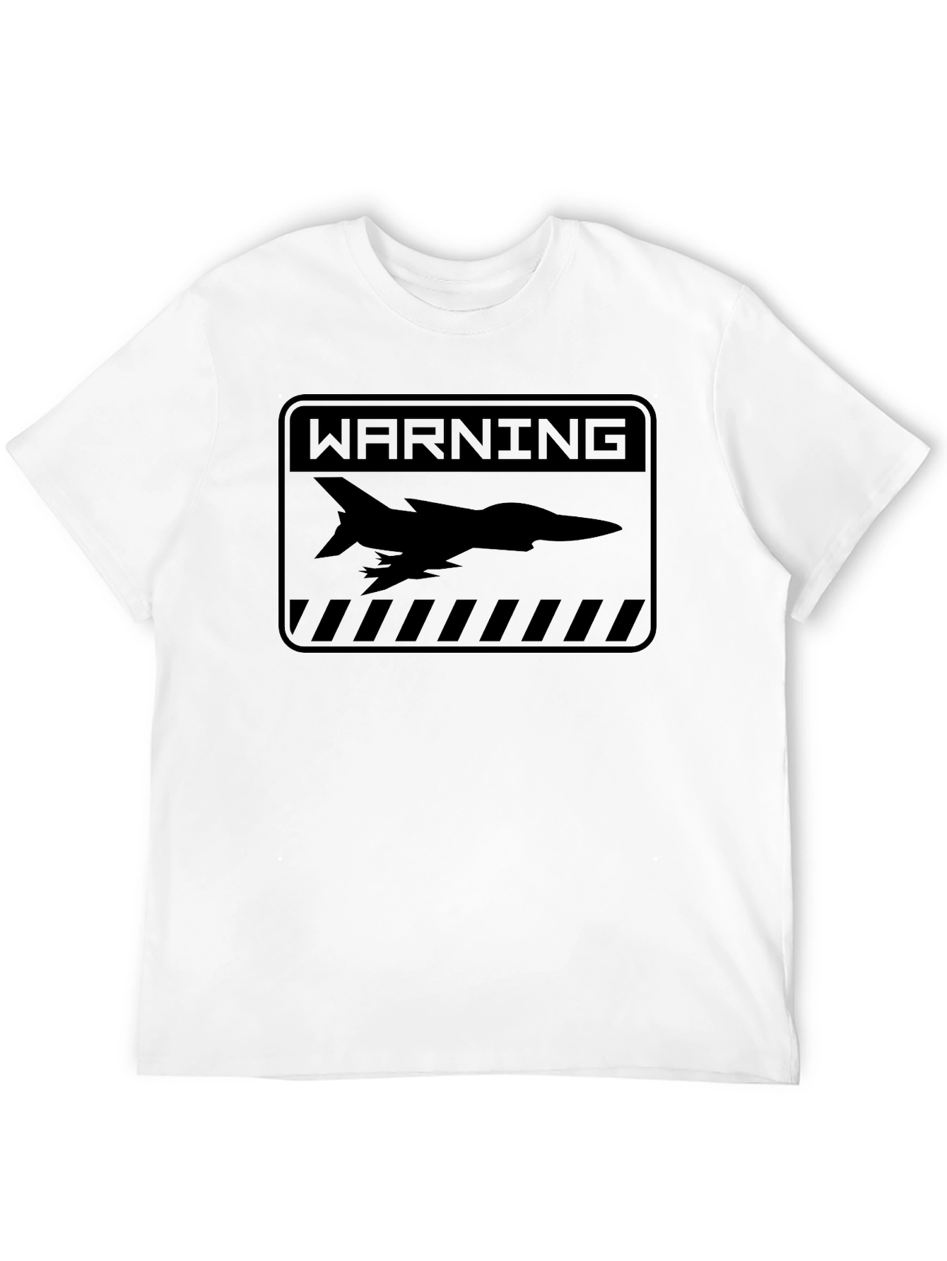 Warning Zone Jet Fighter Graphic Tee - Black