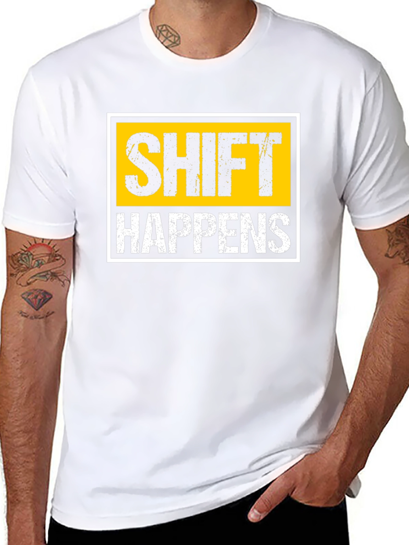 Shift Happens Graphic T-Shirt - Black Cotton Tee