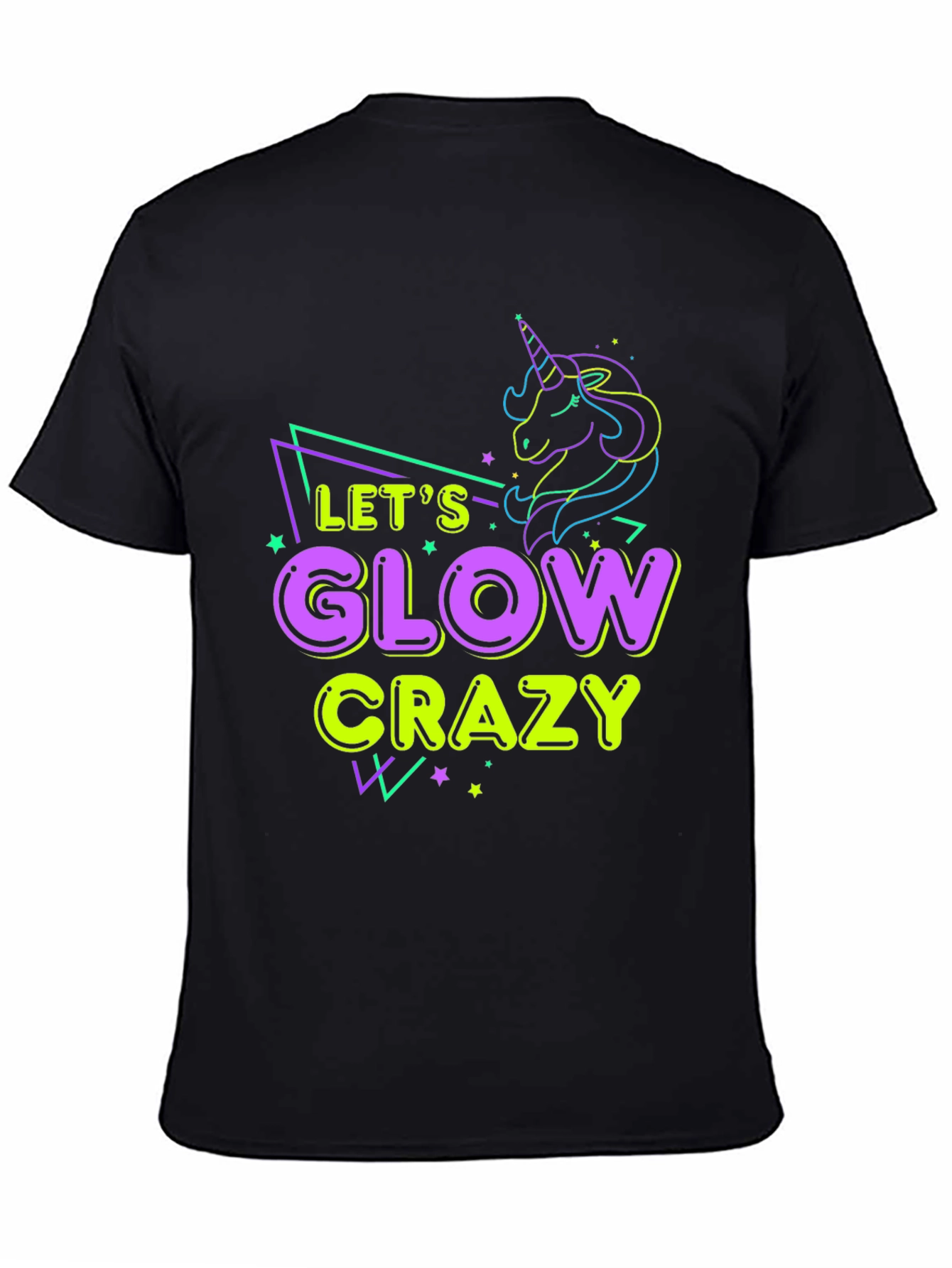 Lets Glow Crazy Unicorn Graphic Tee