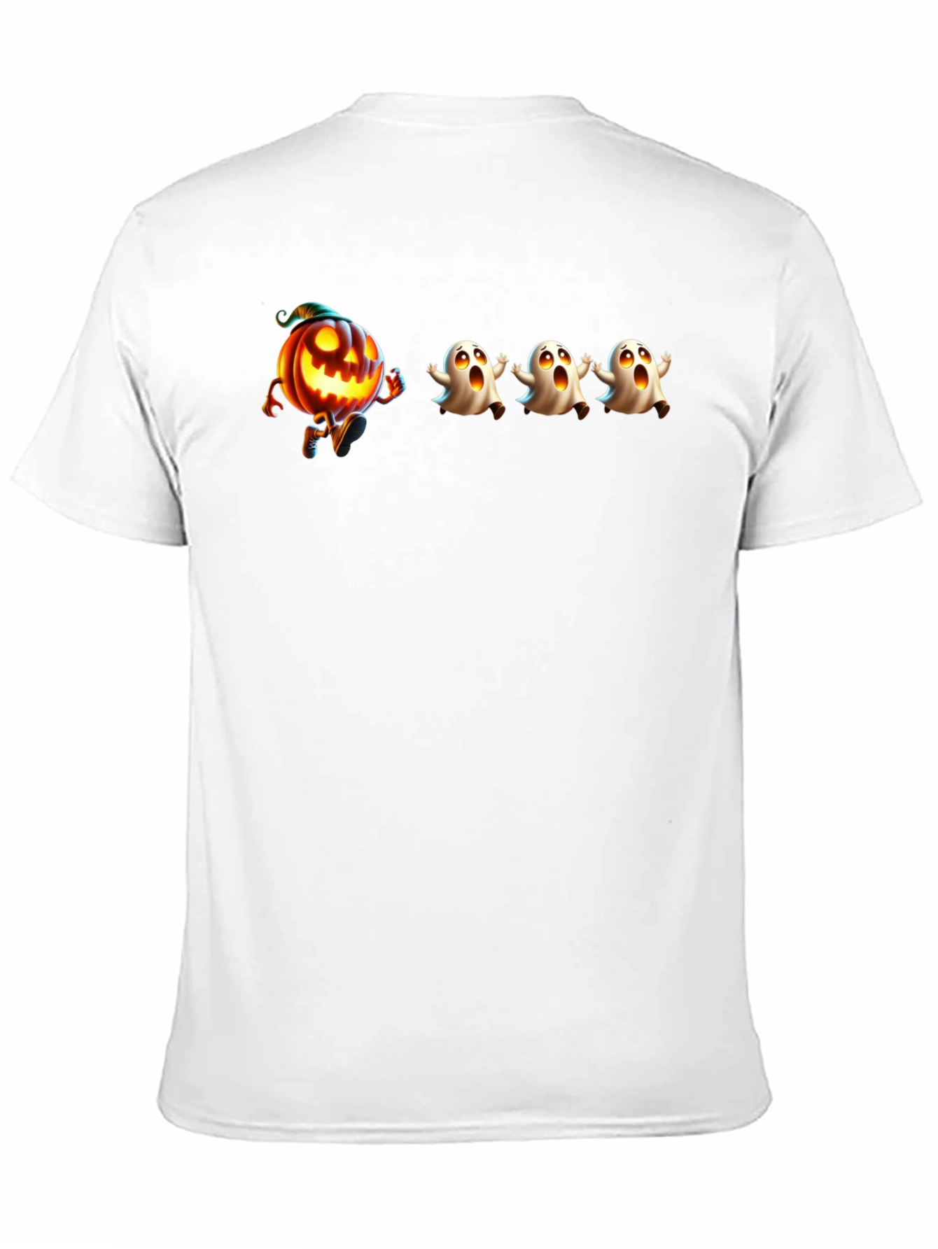 Halloween Pumpkin Chase Black T-Shirt