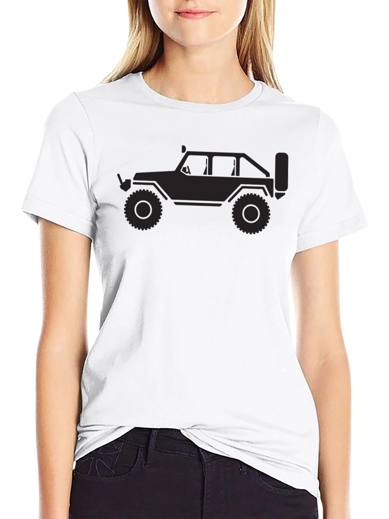 Black T-Shirt with Jeep Graphic