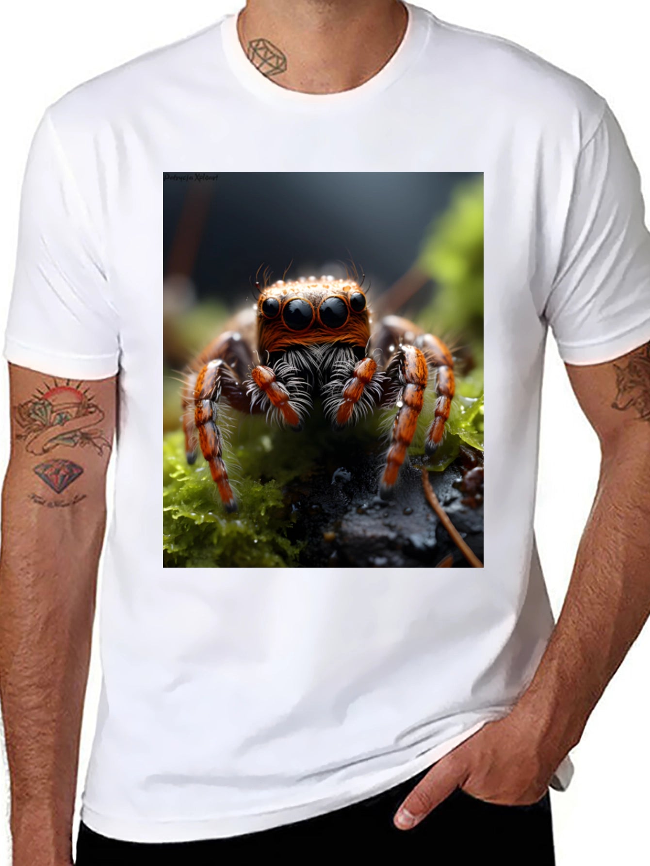Jumping Spider Graphic Tee - Unique Insect Art