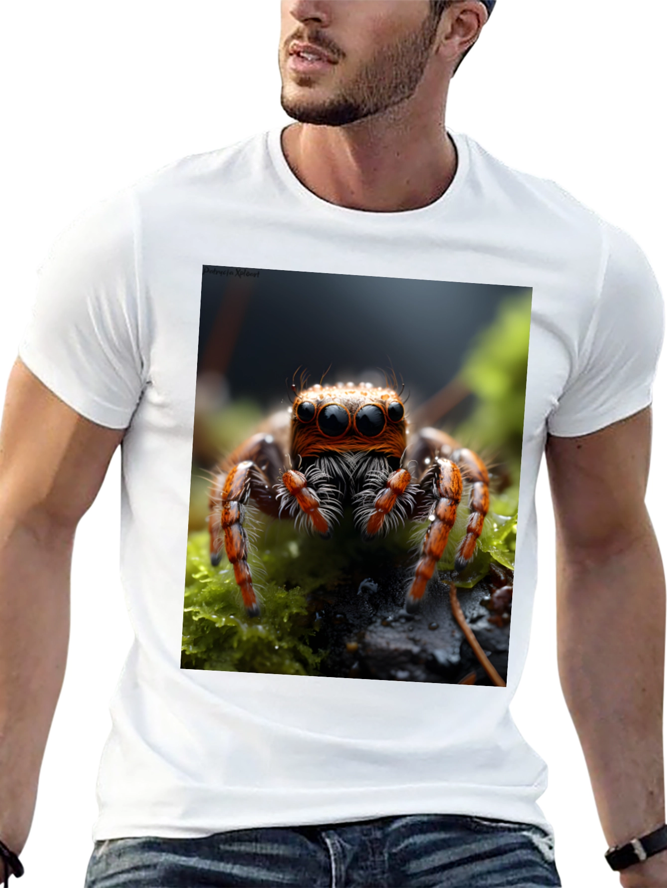 Jumping Spider Graphic Tee - Unique Insect Art