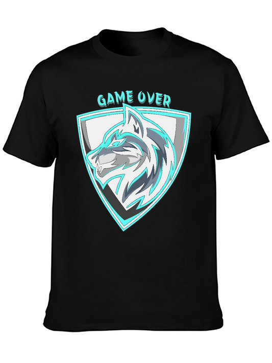 Game Over Wolf Graphic T-Shirt - Black
