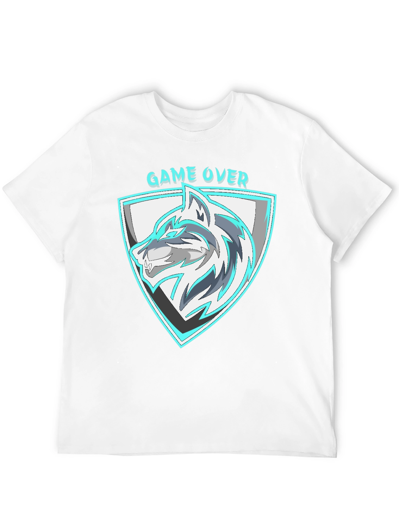 Game Over Wolf Graphic T-Shirt - Black