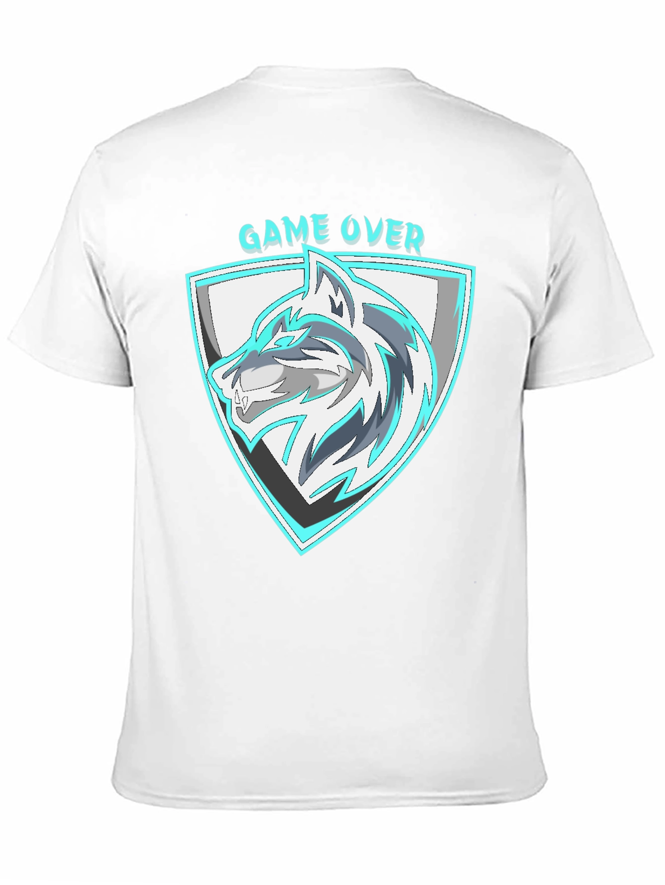 Game Over Wolf Graphic T-Shirt - Black