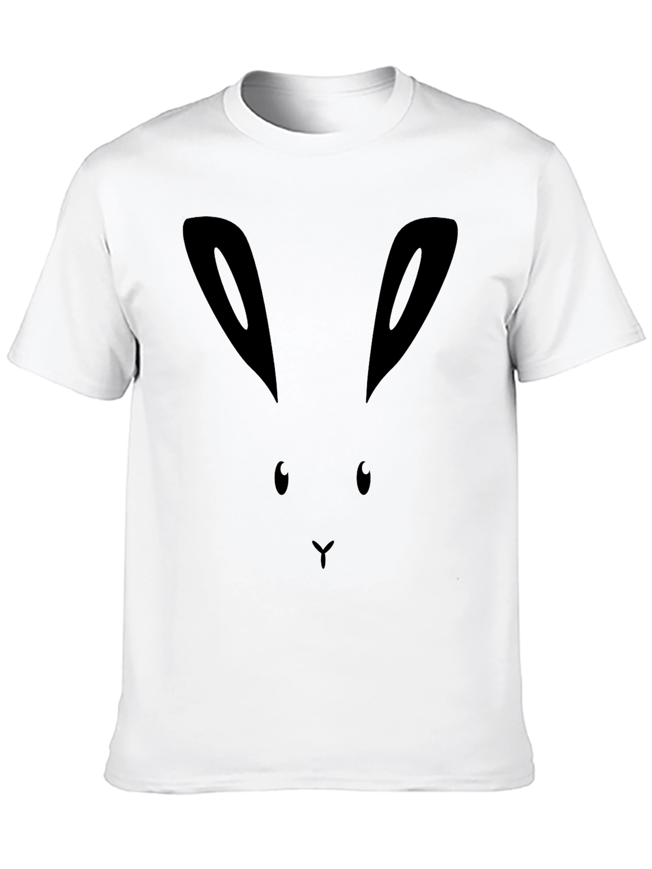 Bunny Face Graphic Tee - Black Cotton Shirt