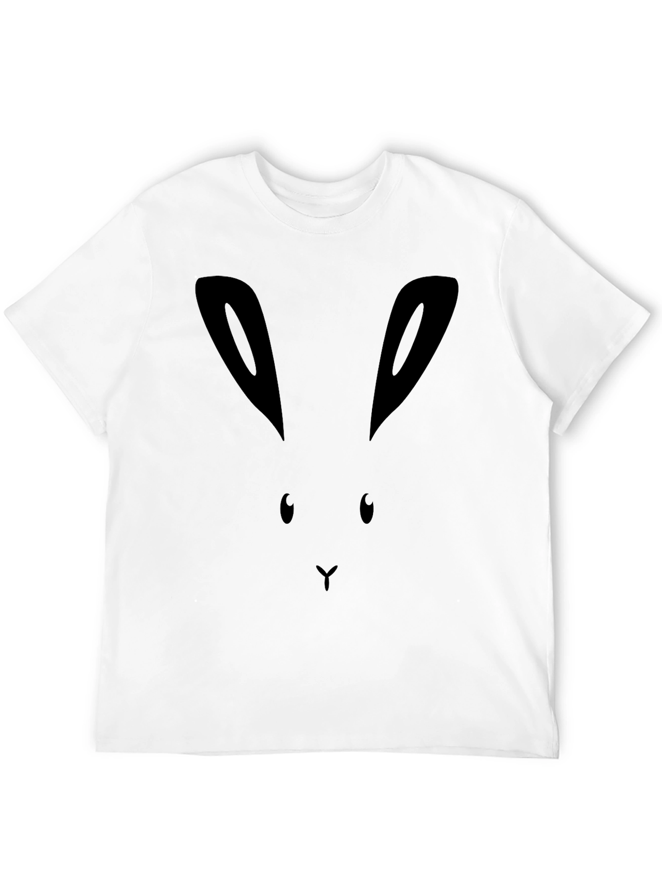 Bunny Face Graphic Tee - Black Cotton Shirt