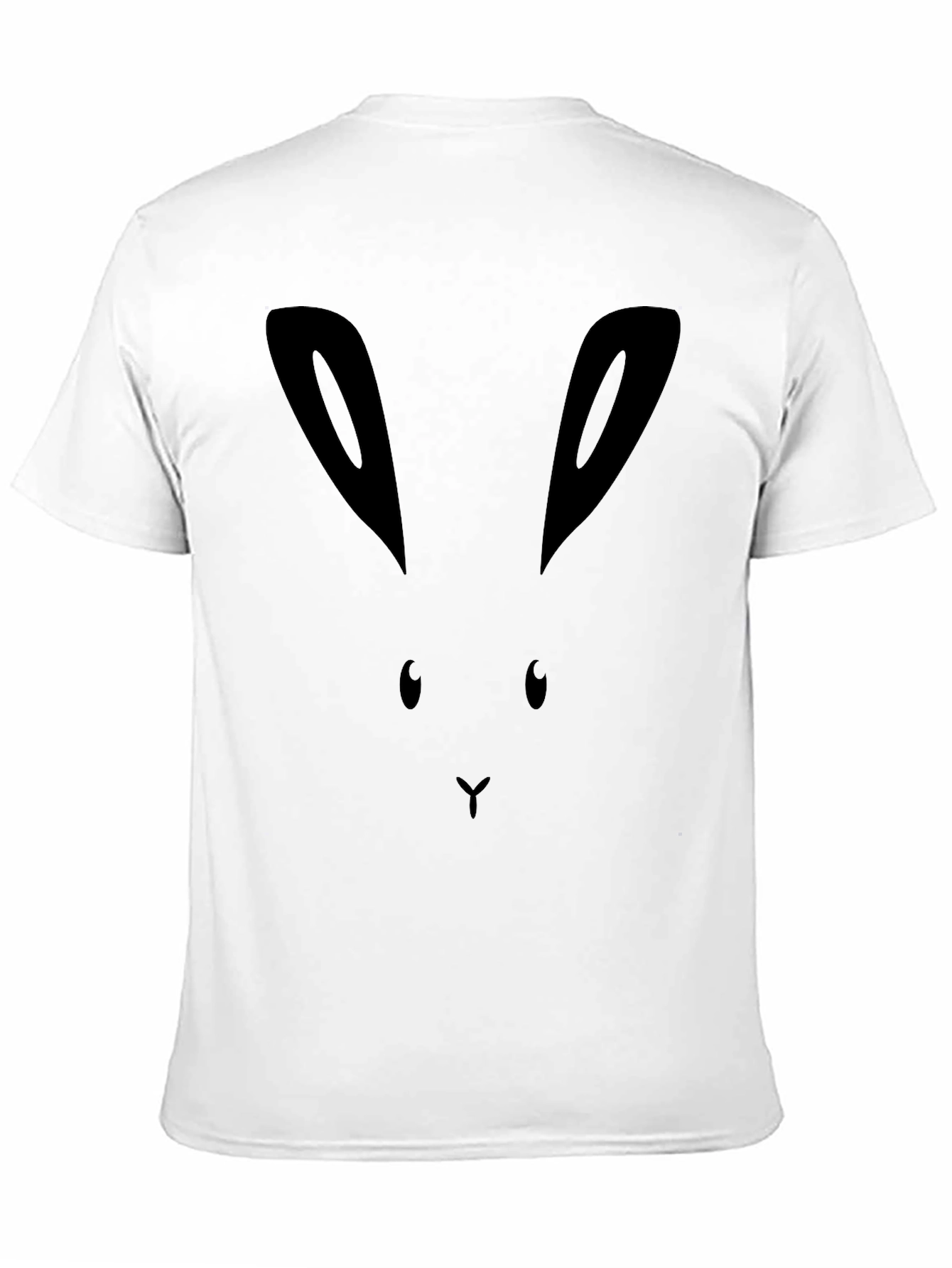 Bunny Face Graphic Tee - Black Cotton Shirt