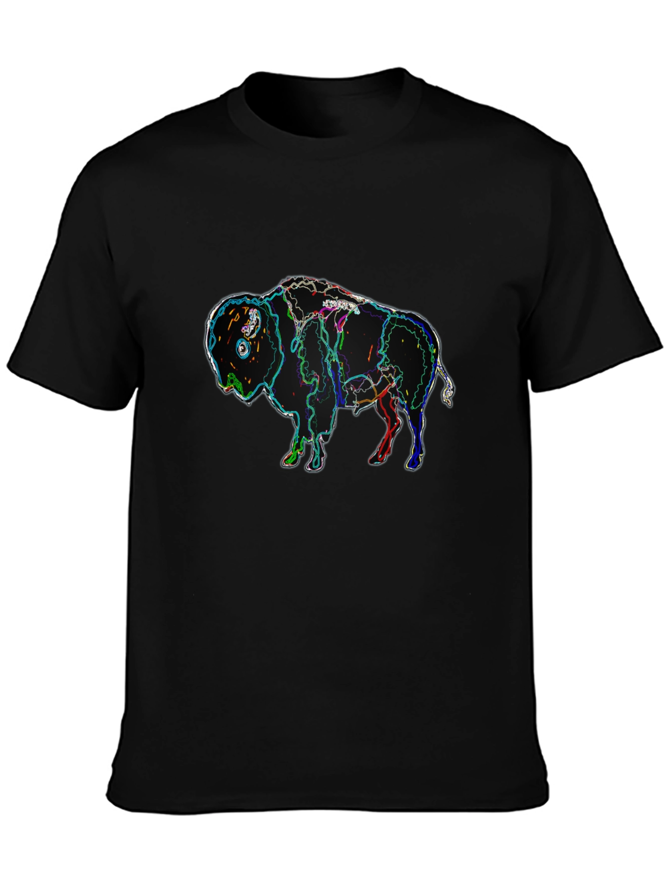 Abstract Buffalo Black T-Shirt