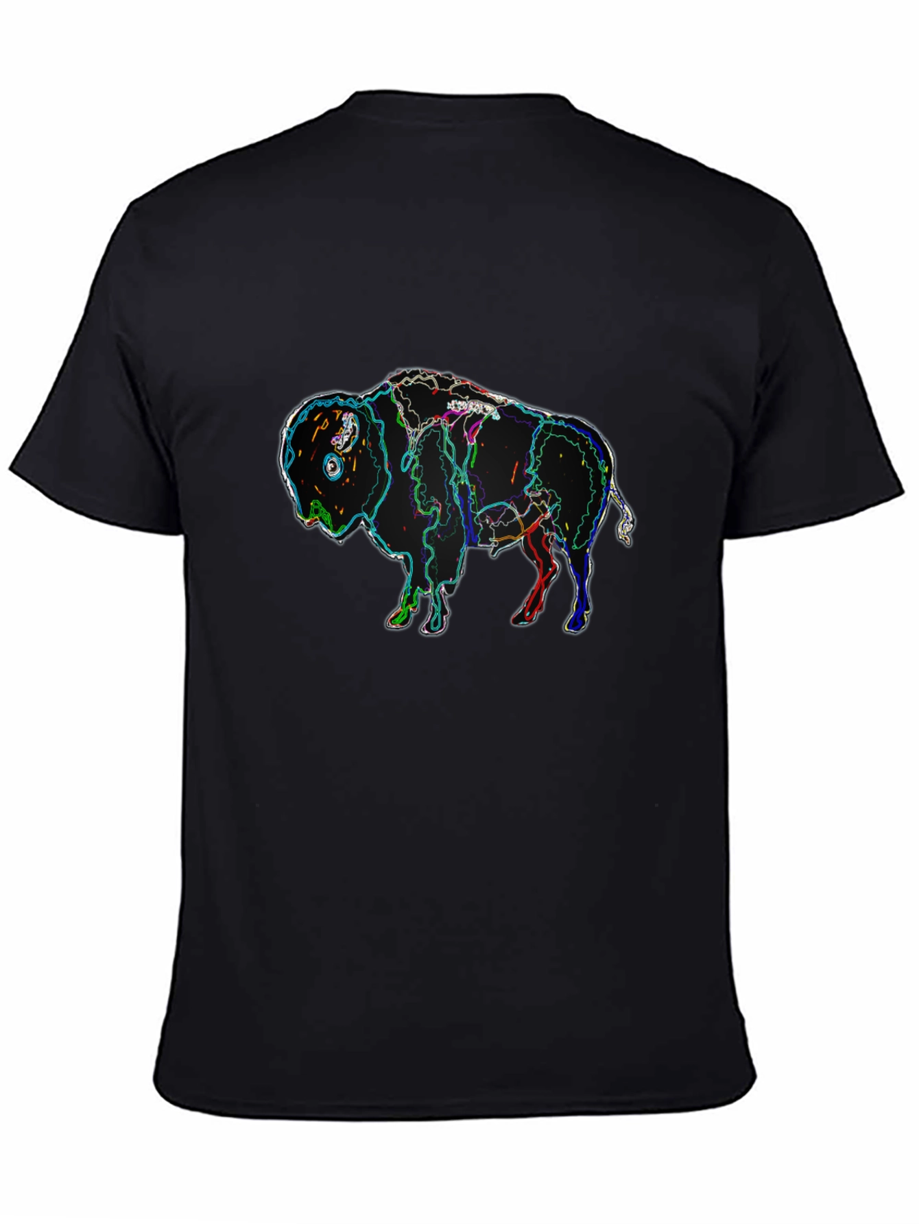 Abstract Buffalo Black T-Shirt