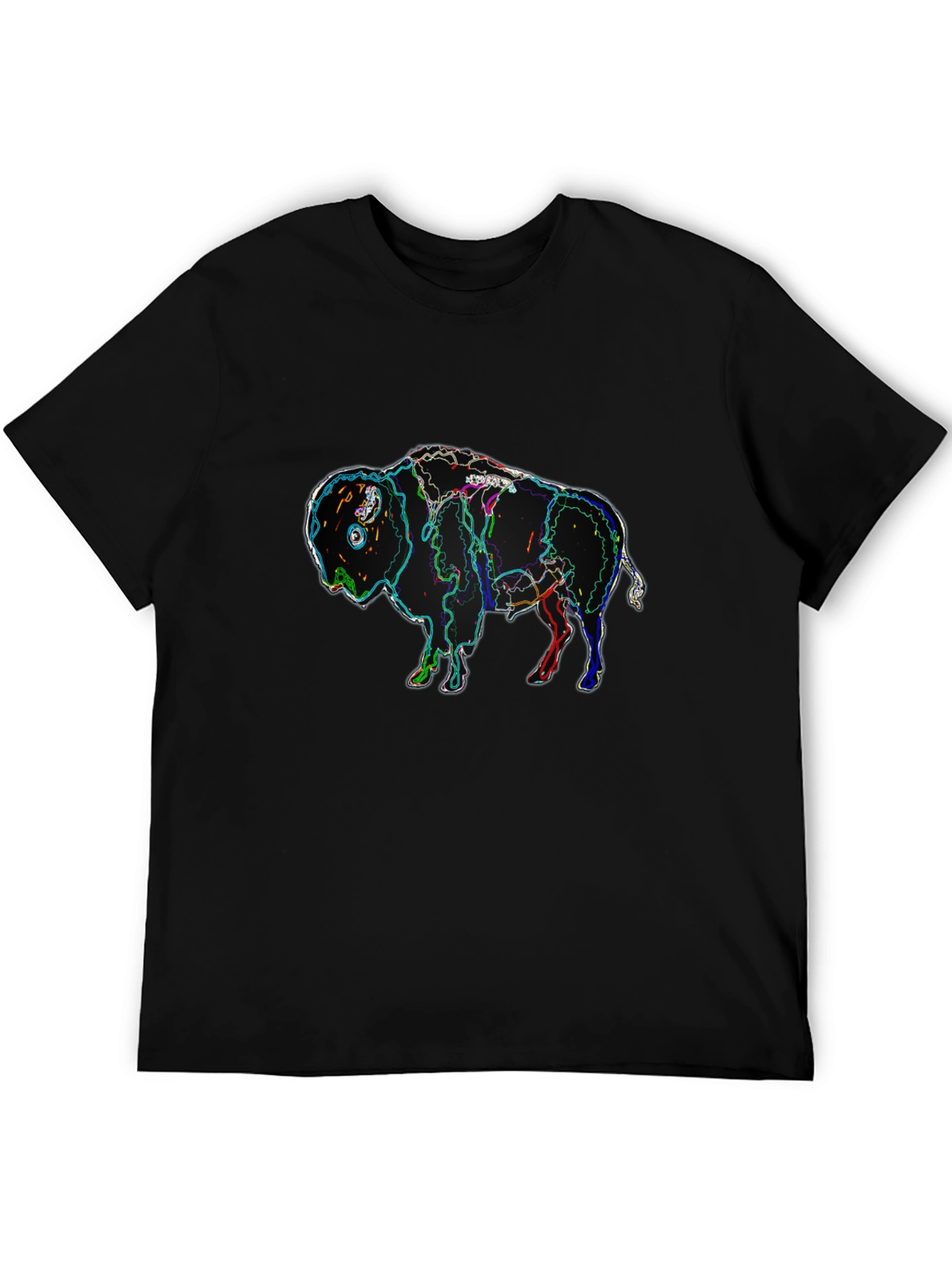 Abstract Buffalo Black T-Shirt
