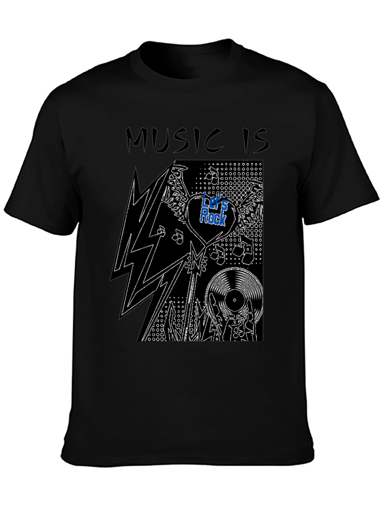 Music is Rock Graphic T-Shirt