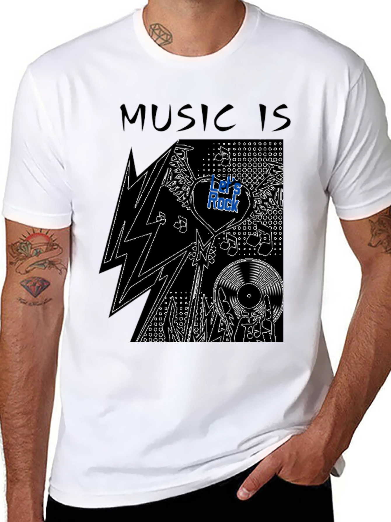 Music is Rock Graphic T-Shirt