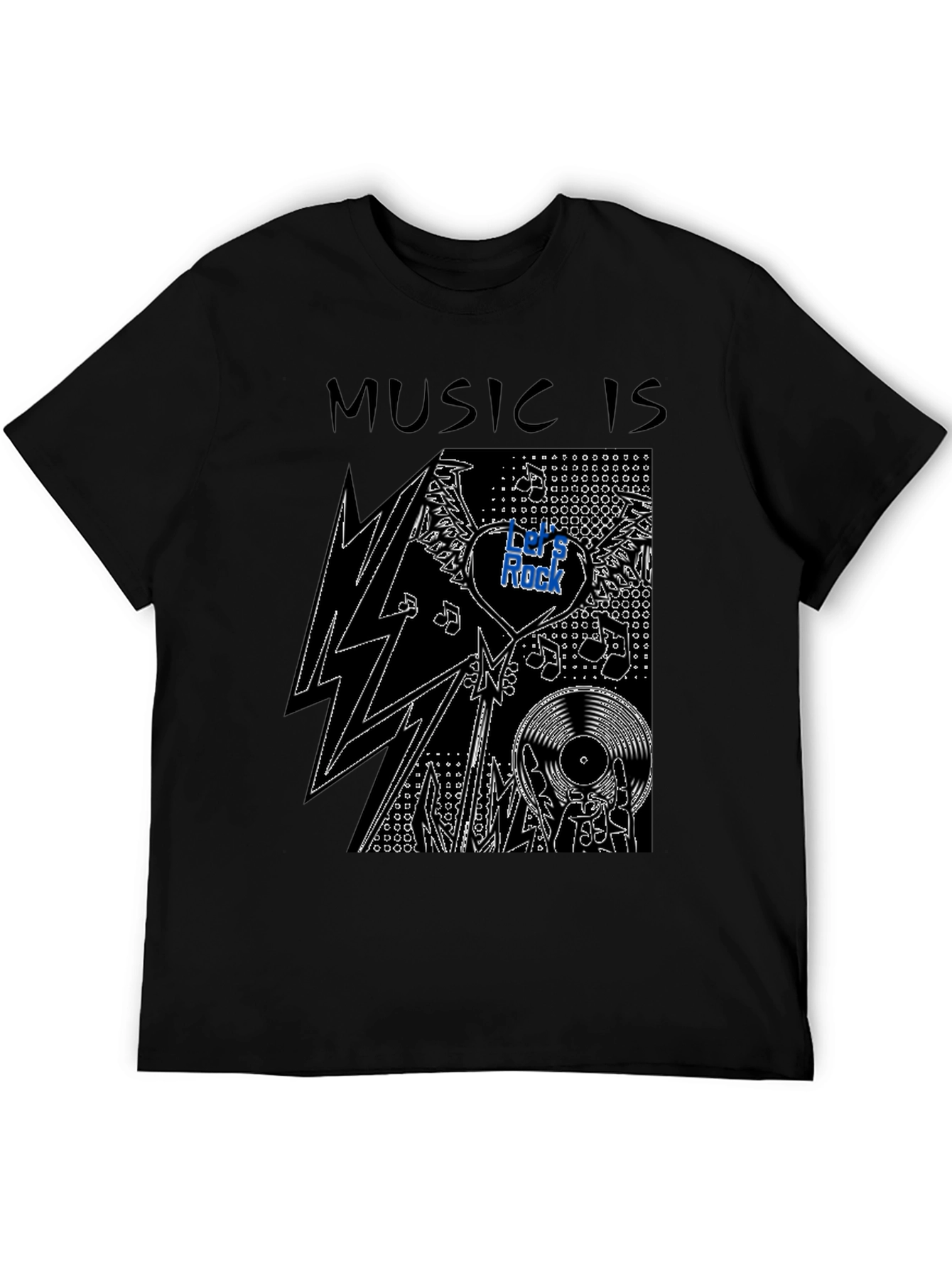 Music is Rock Graphic T-Shirt