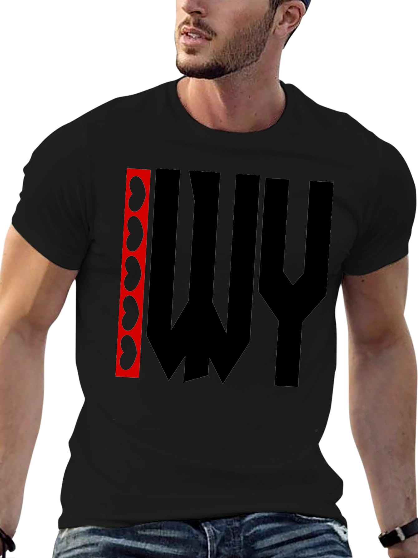 Abstract Graphic Print Mens Black T-Shirt