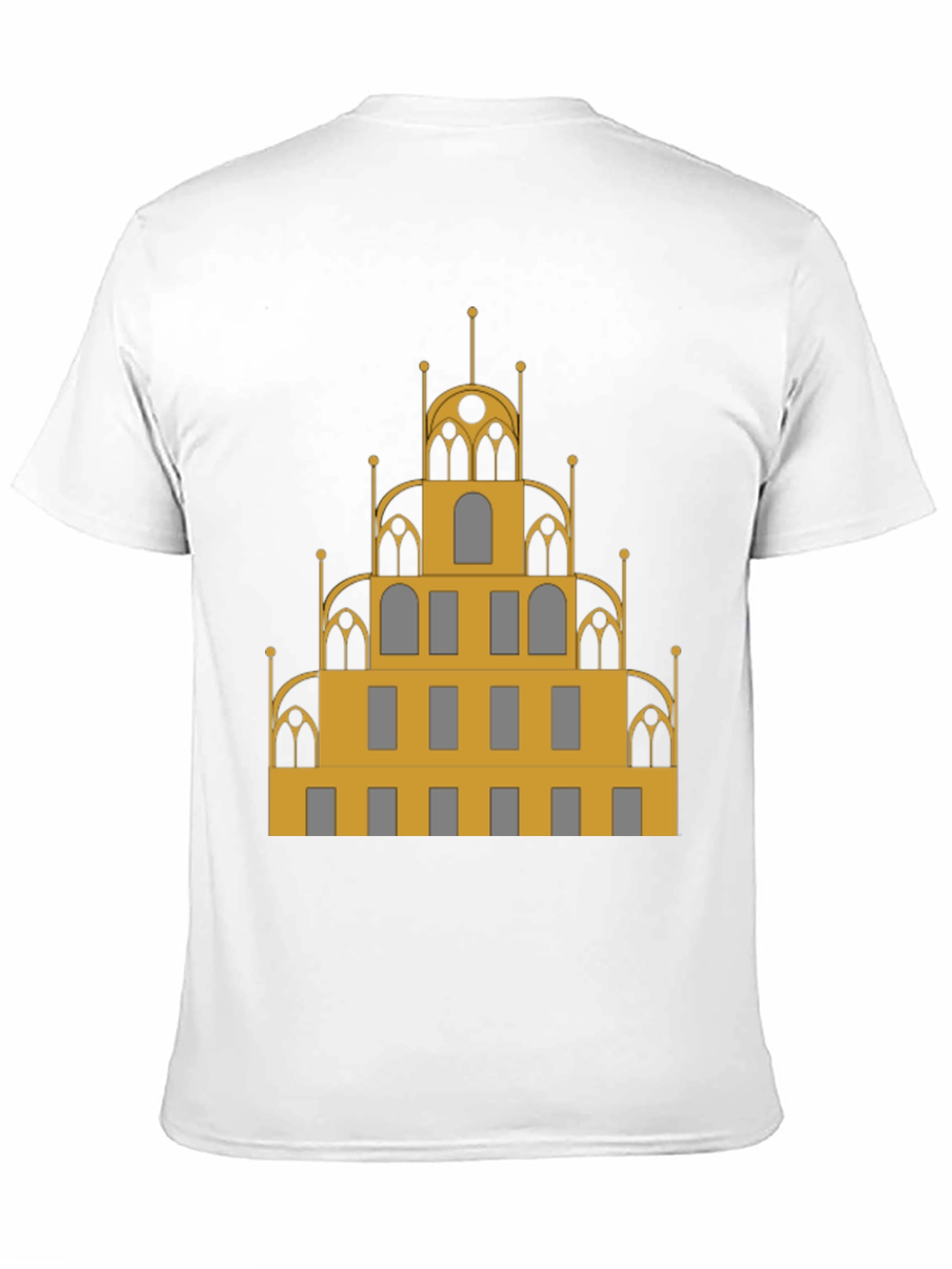 Architectural T-Shirt - Gold & Gray Building Design